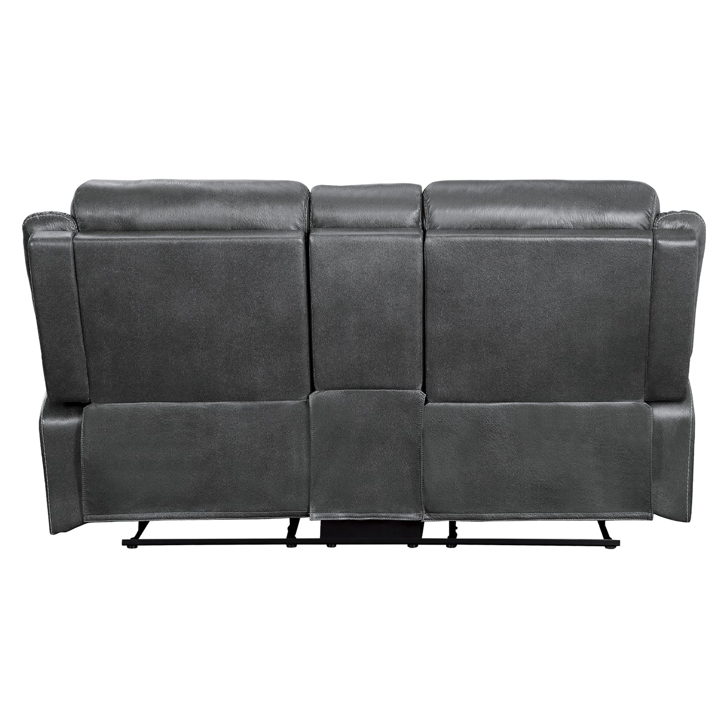Homelegance Yerba Glider Reclining Gray with Center Console 9990GY-2