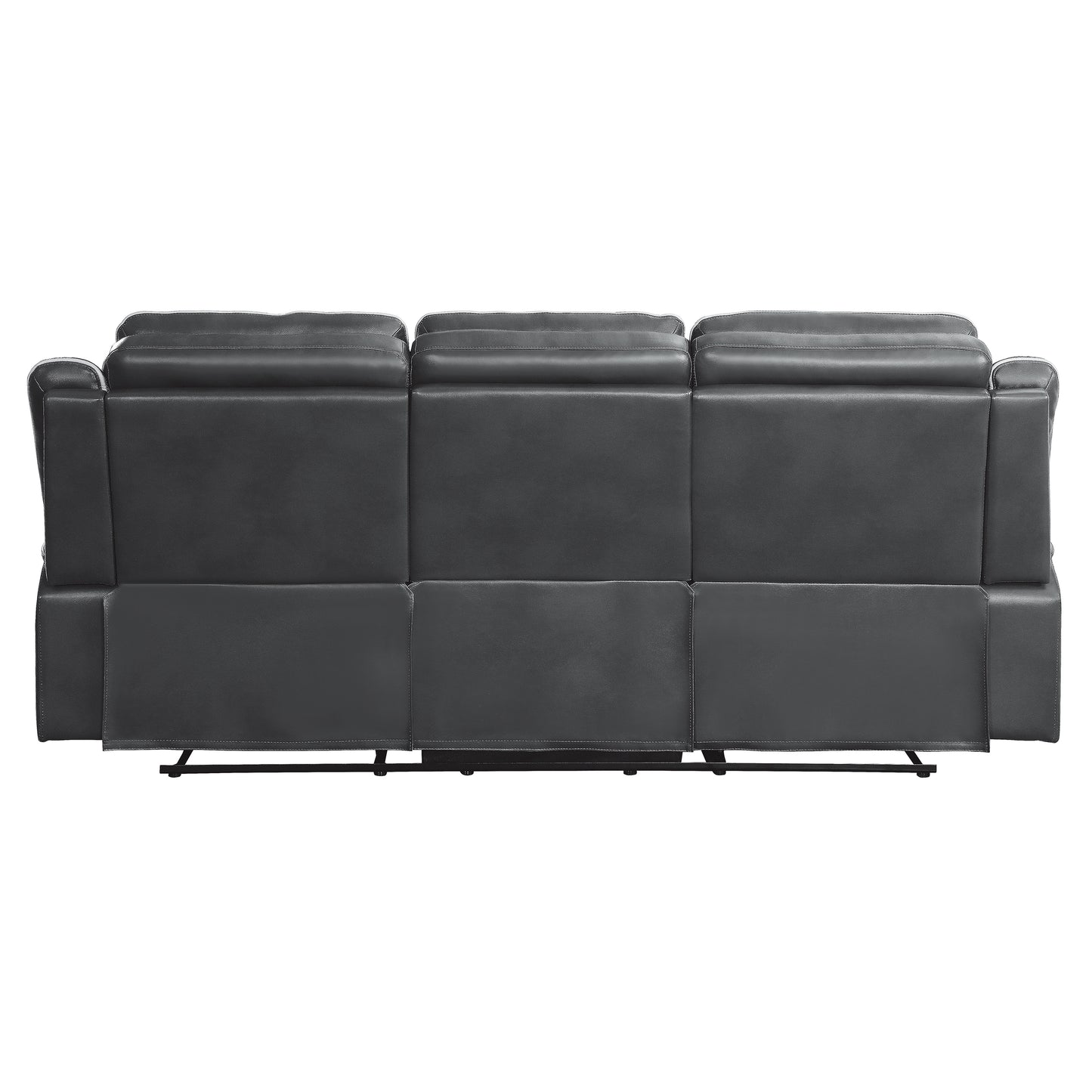 Homelegance Darwan Dark Gray Faux Leather Dual Reclining Sectional Sofa 9999DG-3