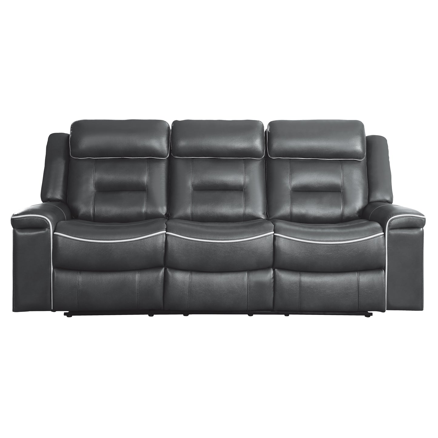 Homelegance Darwan Dark Gray Faux Leather Dual Reclining Sectional Sofa 9999DG-3