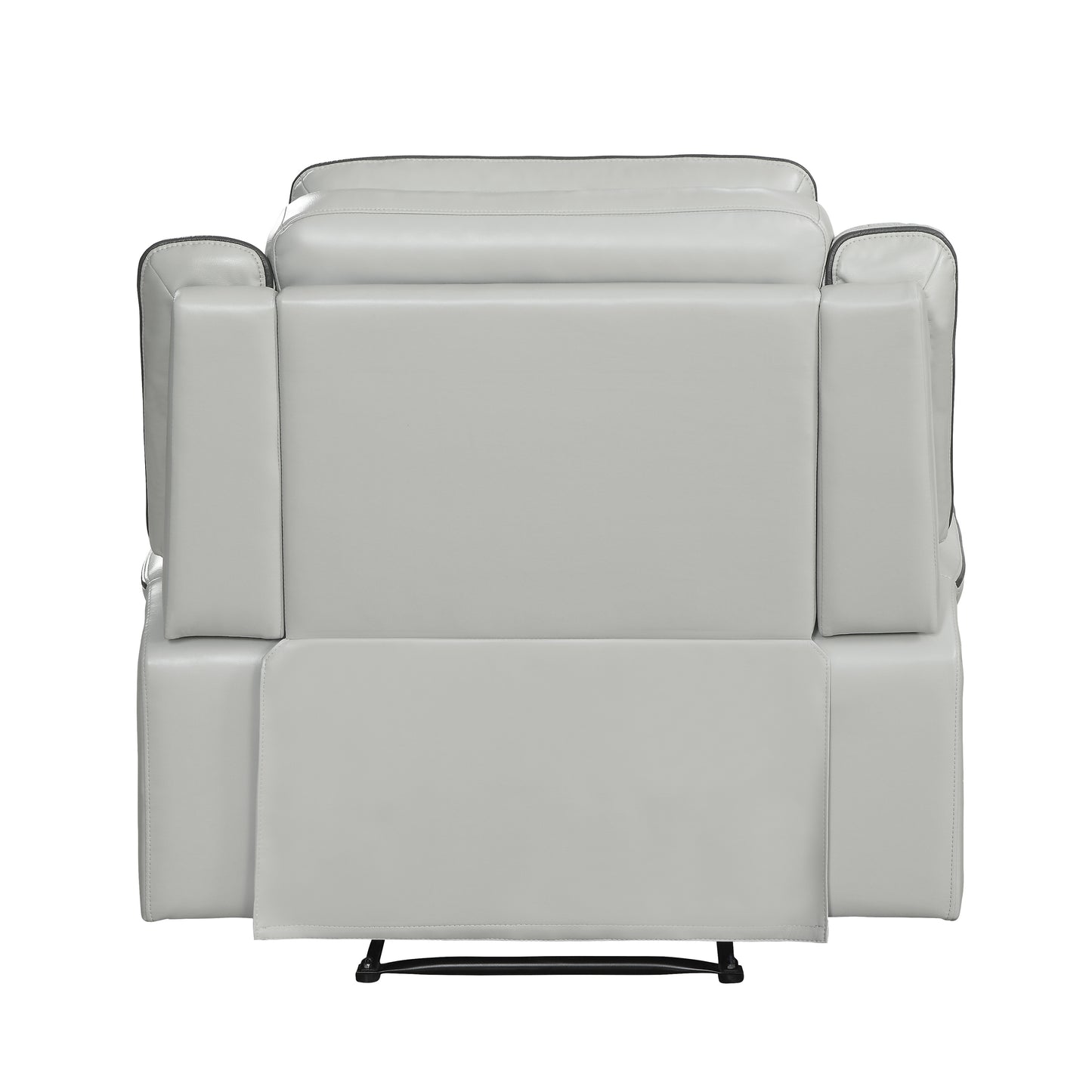 Homelegance Darwan Reclining Chair in Light Gray Faux Leather 9999GY-1
