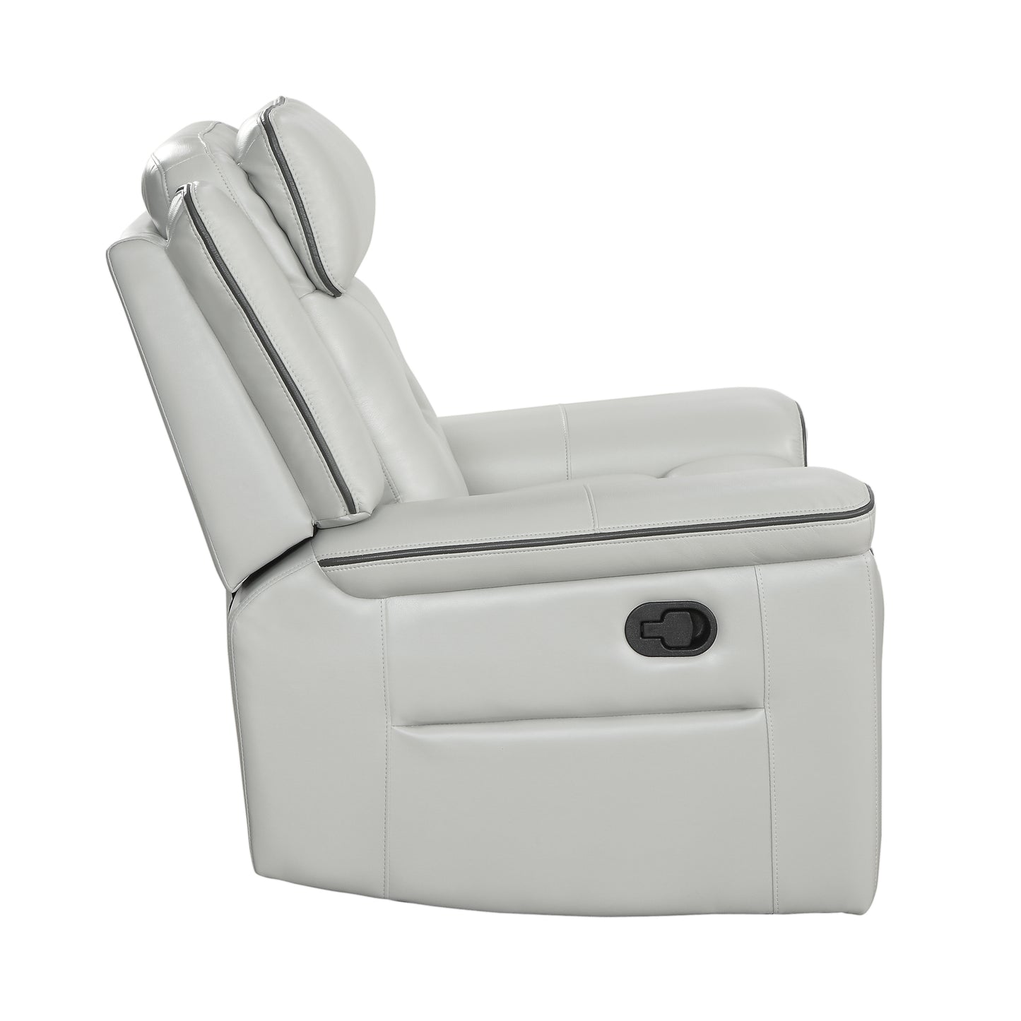 Homelegance Darwan Reclining Chair in Light Gray Faux Leather 9999GY-1