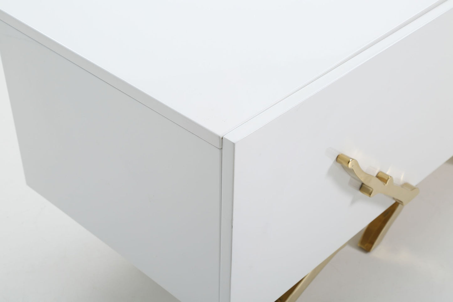 Modrest Legend Modern White and Gold 79" TV Stand