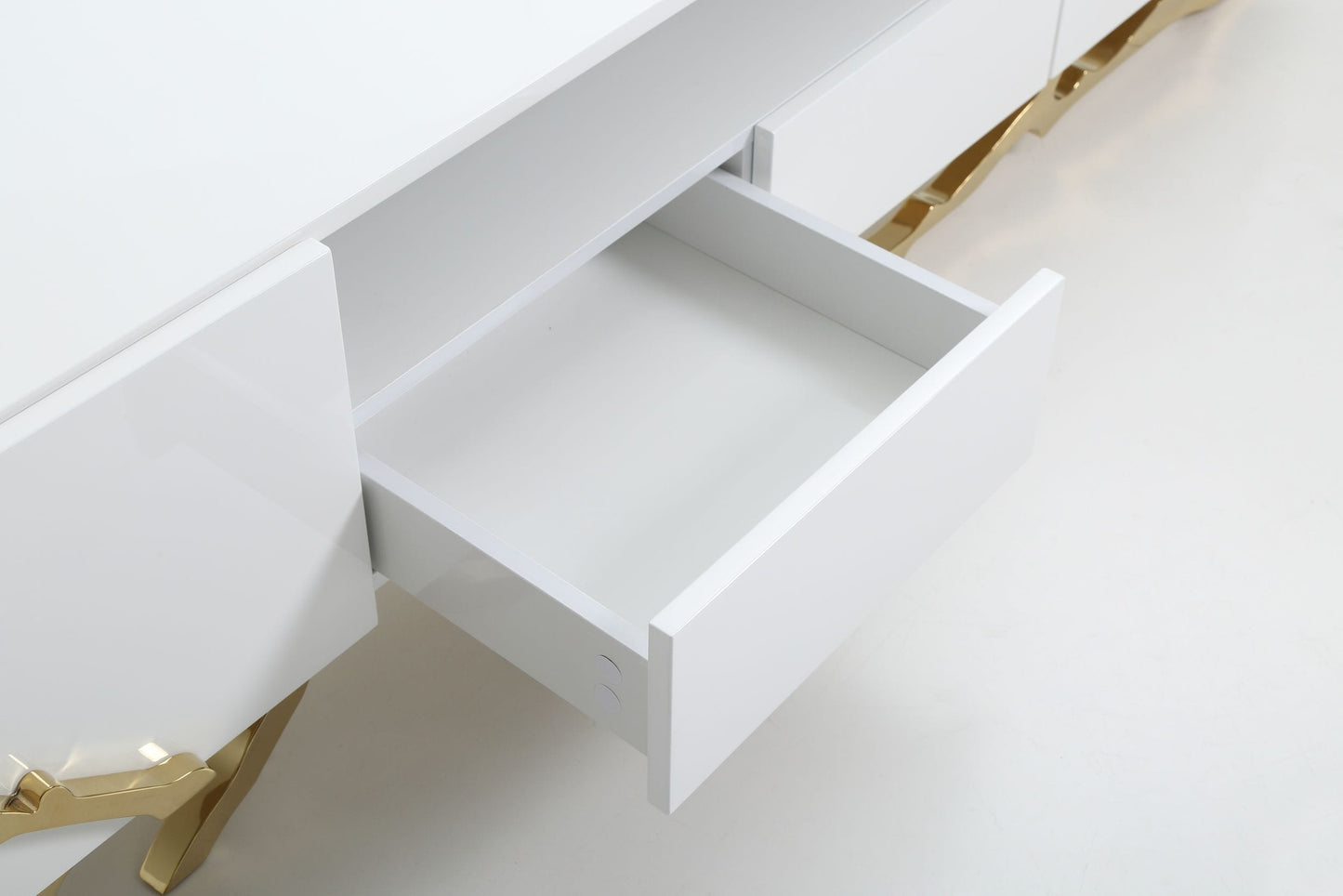 Modrest Legend Modern White and Gold 79" TV Stand