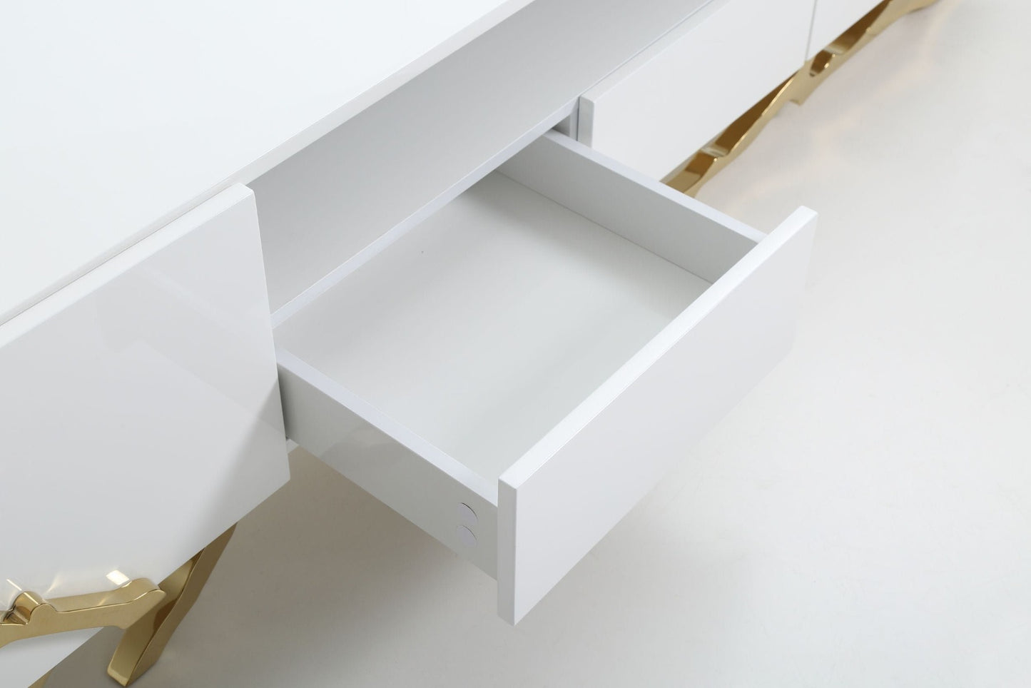 Modrest Legend 87"-Wide Modern White Gold TV Stand
