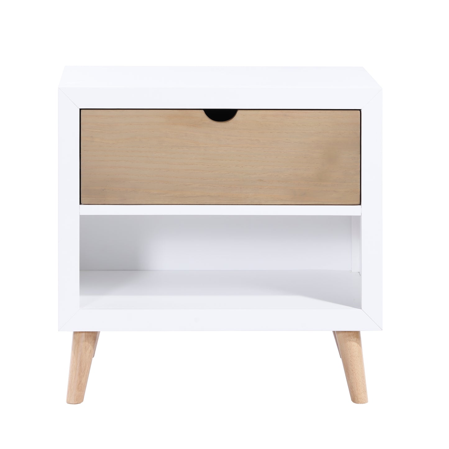 Homelegance Nightstand Asker White Natural Finish B2012-4