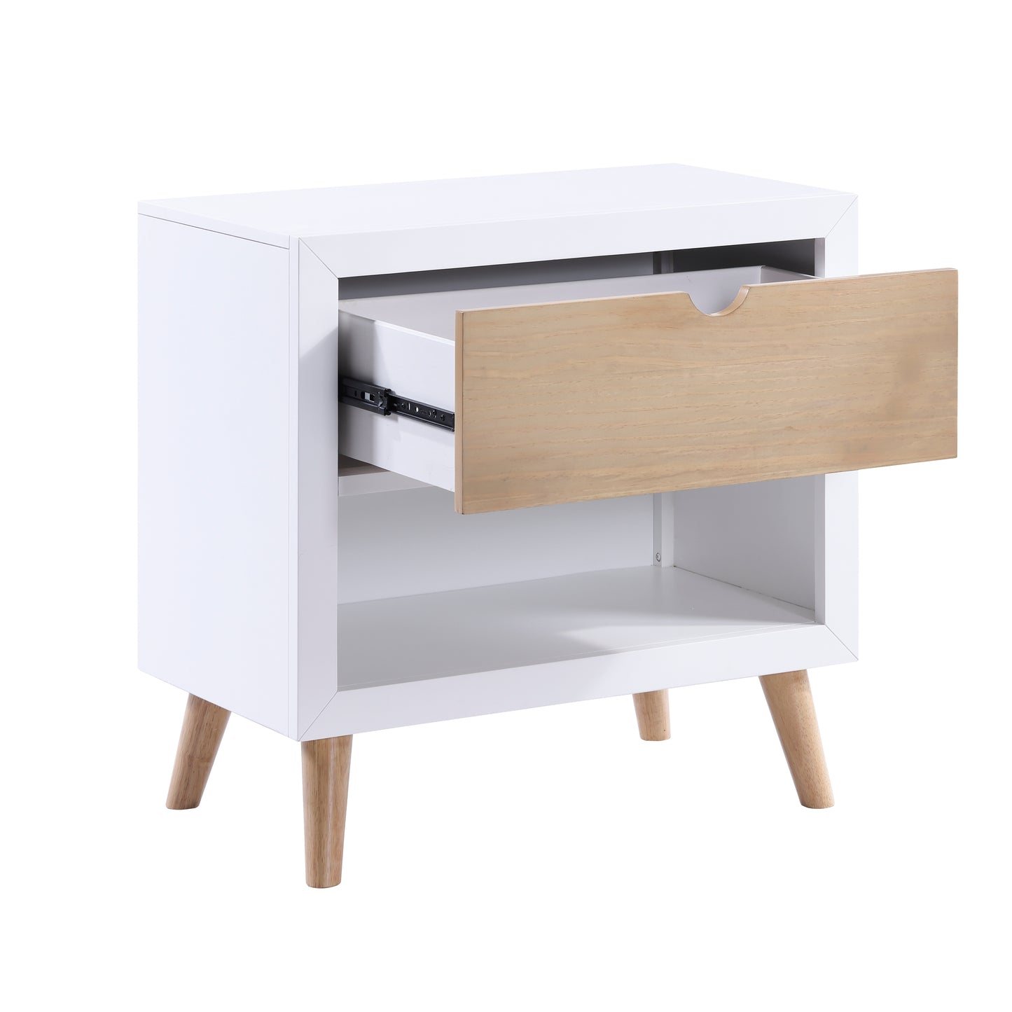 Homelegance Nightstand Asker White Natural Finish B2012-4