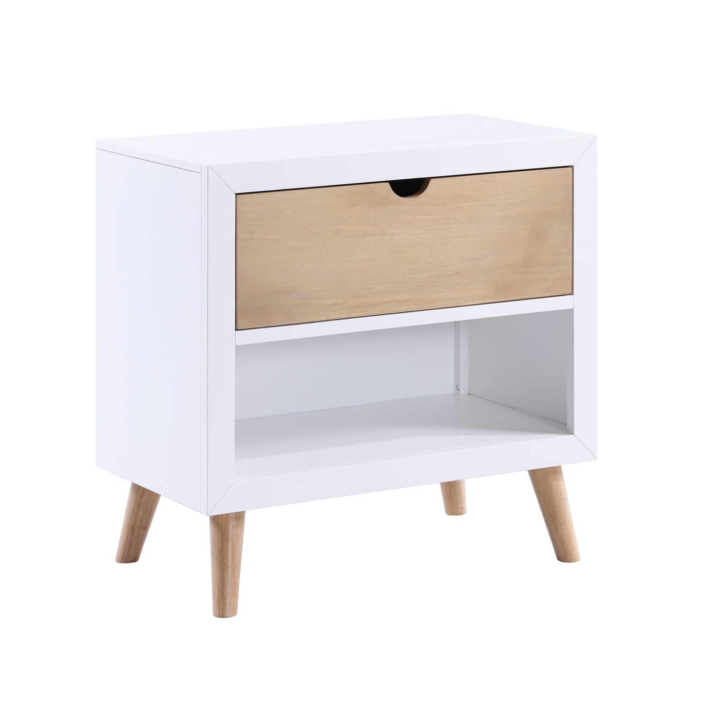 Homelegance Nightstand Asker White Natural Finish B2012-4