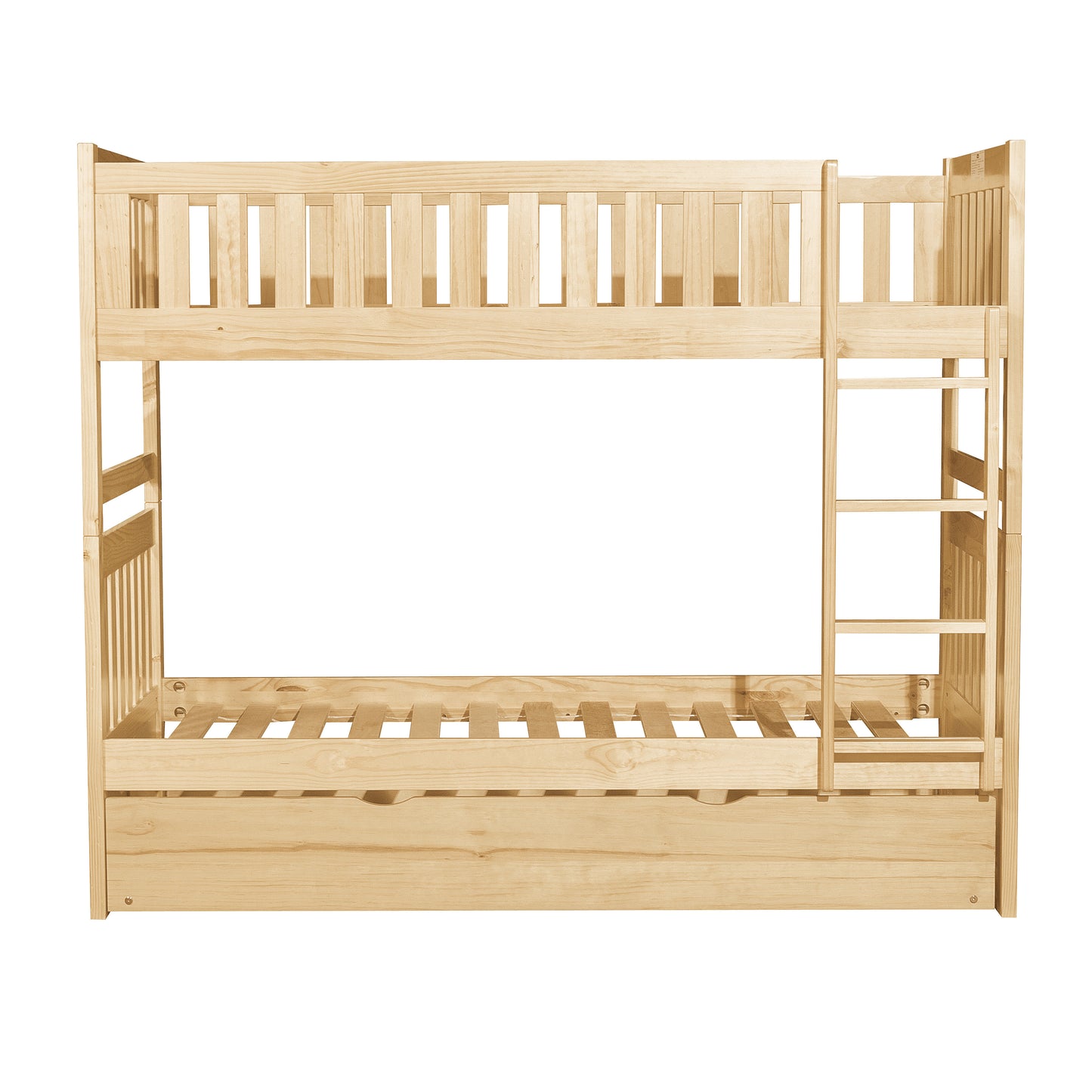 Homelegance Bartly Twin Twin Bunk Bed with Twin Trundle Natural Pine B2043-1-R