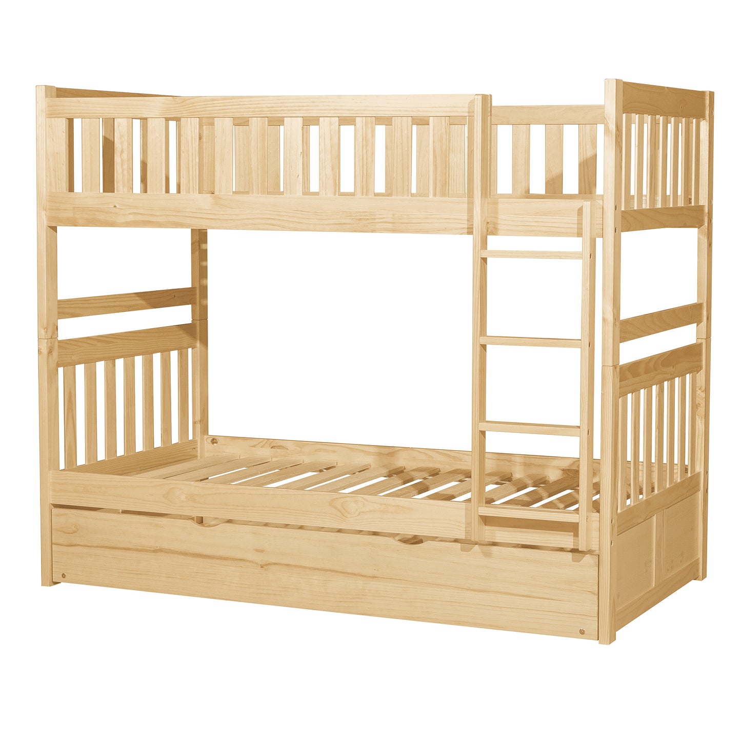 Homelegance Bartly Twin Twin Bunk Bed with Twin Trundle Natural Pine B2043-1-R