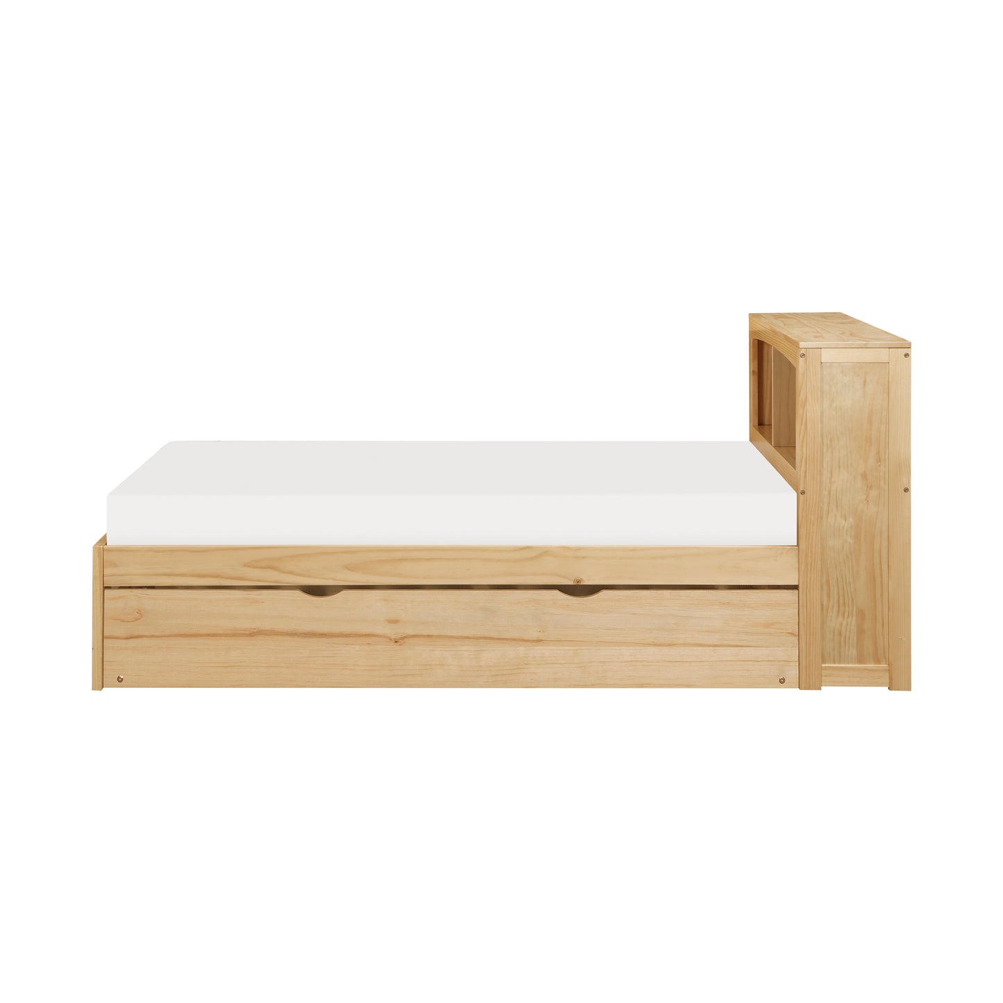 Homelegance Bartly Twin Bookcase Bed with Twin Trundle Natural Pine B2043BC-1R