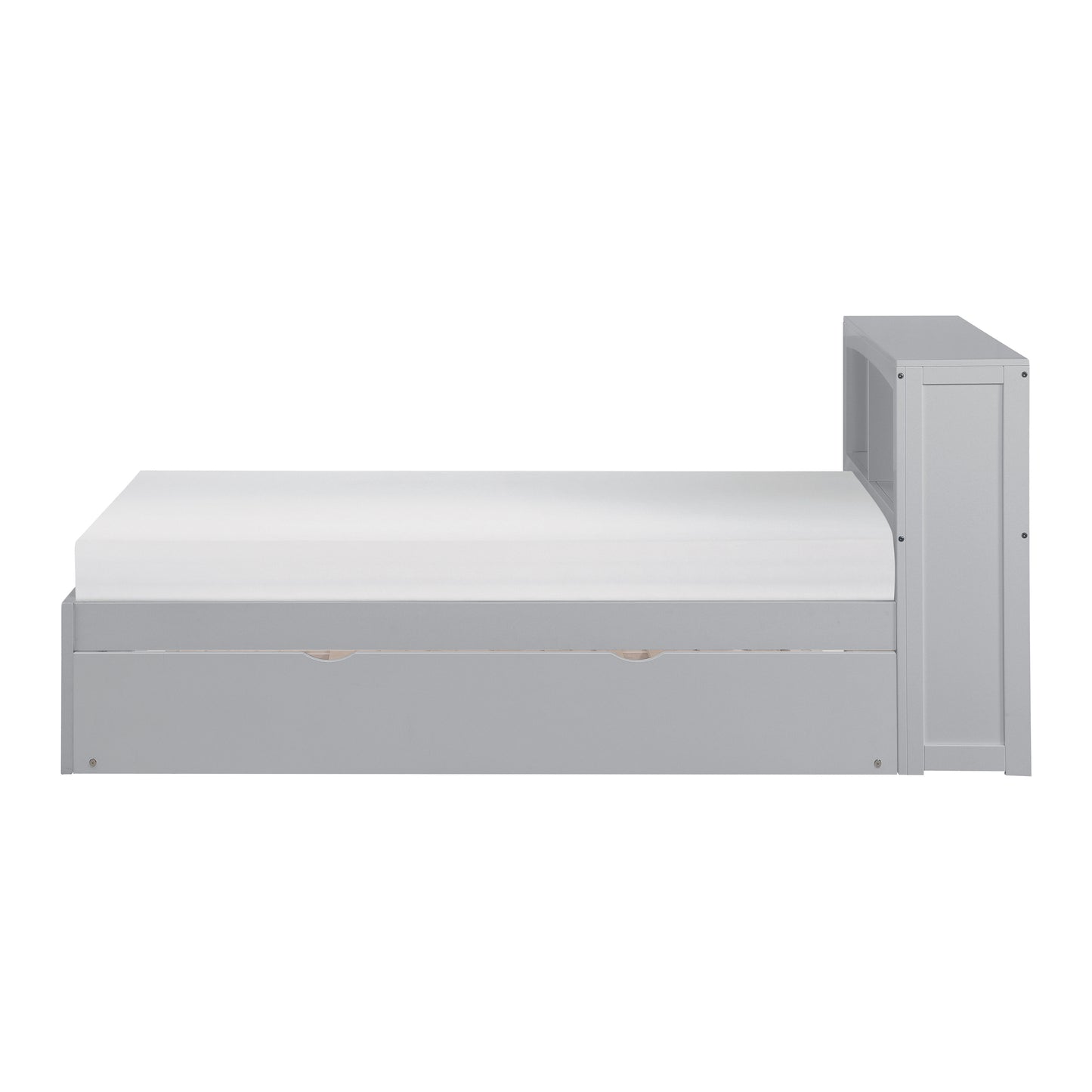 Homelegance Twin Bookcase Bed with Twin Trundle Gray Orion B2063BC-1R