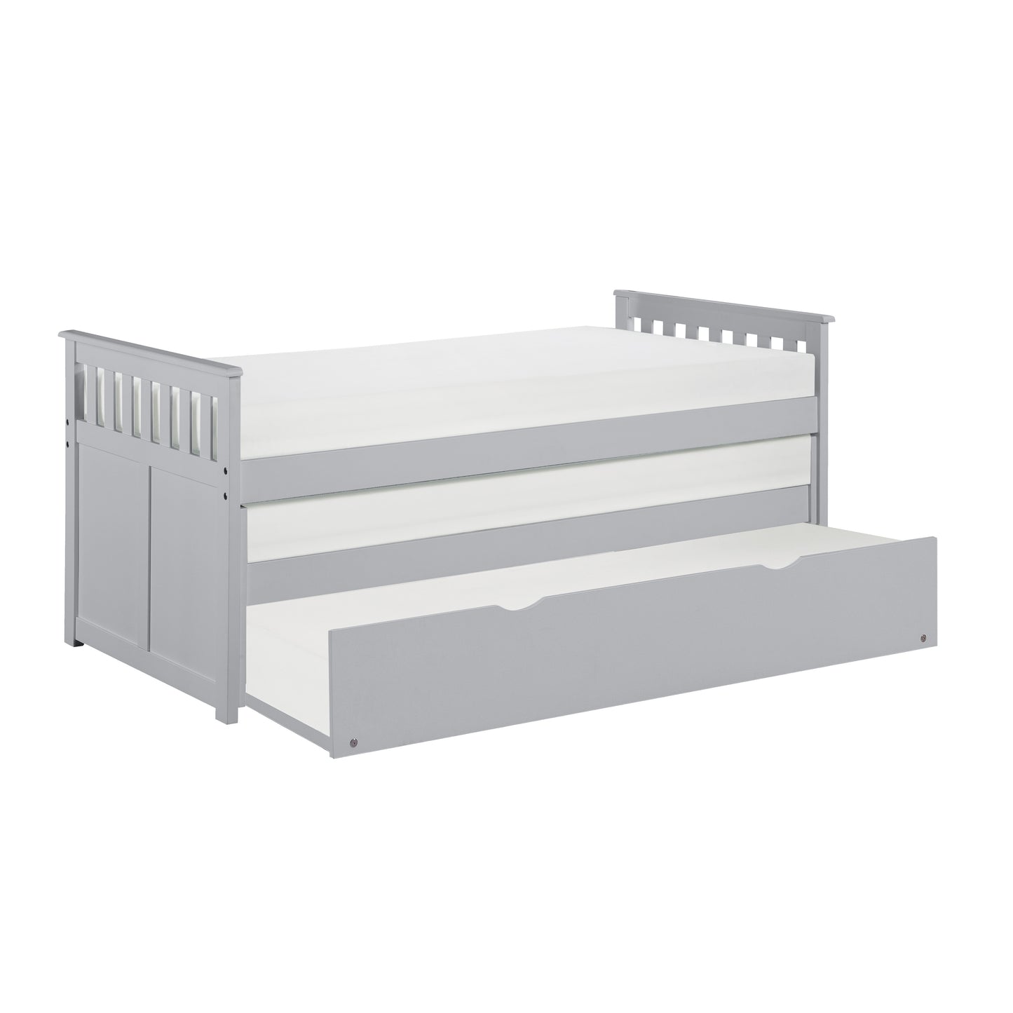 Homelegance Orion Twin Twin Bed with Twin Trundle Gray B2063RT-1R