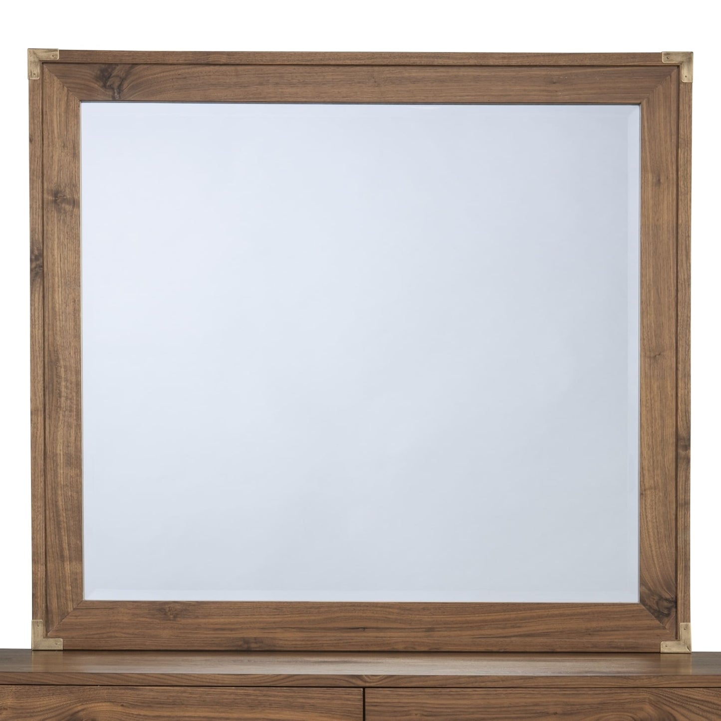 Modus Adler Beveled Glass Mirror in Natural Walnut