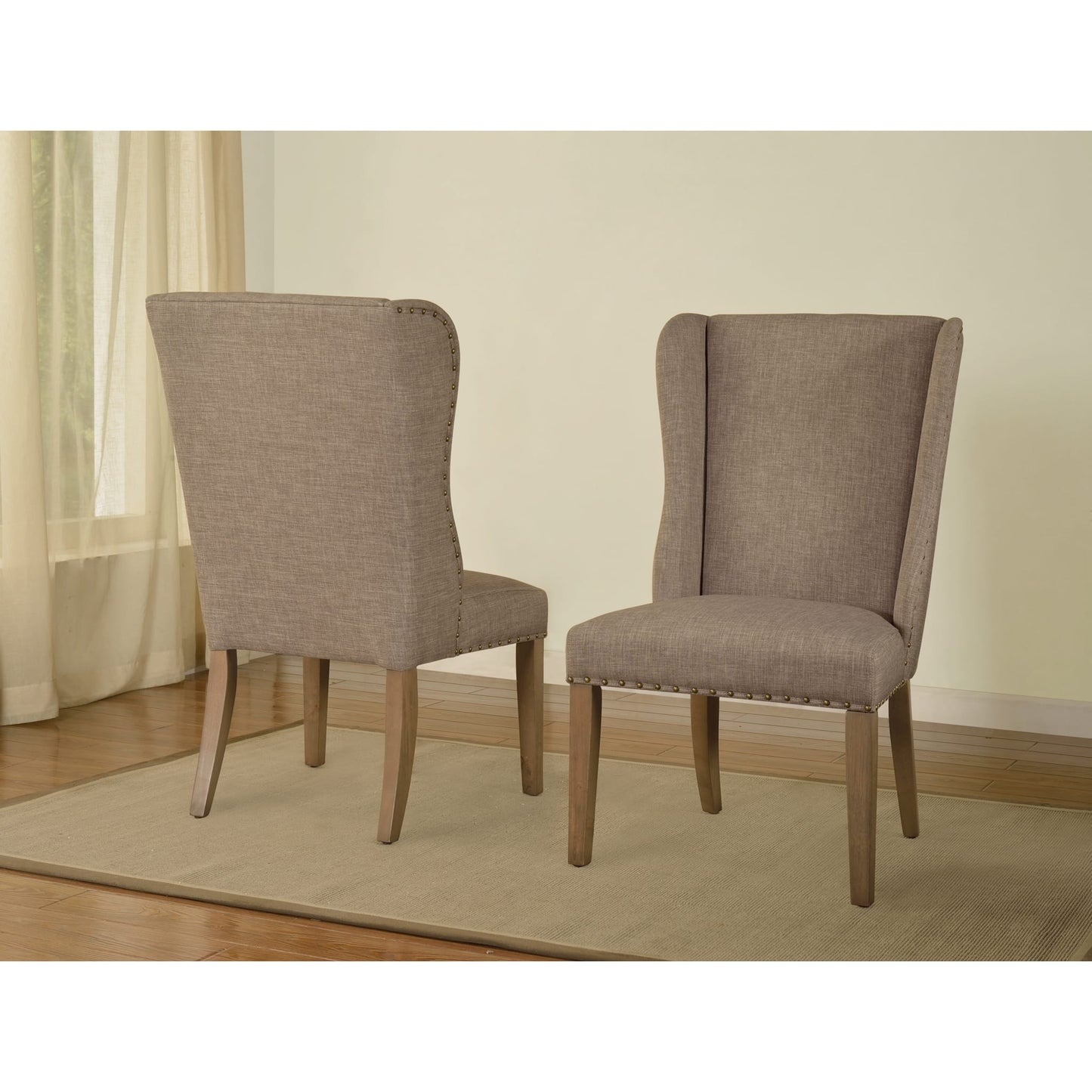 Modus Alex Uhpolstered Wingback Dining Chair in Dolphin