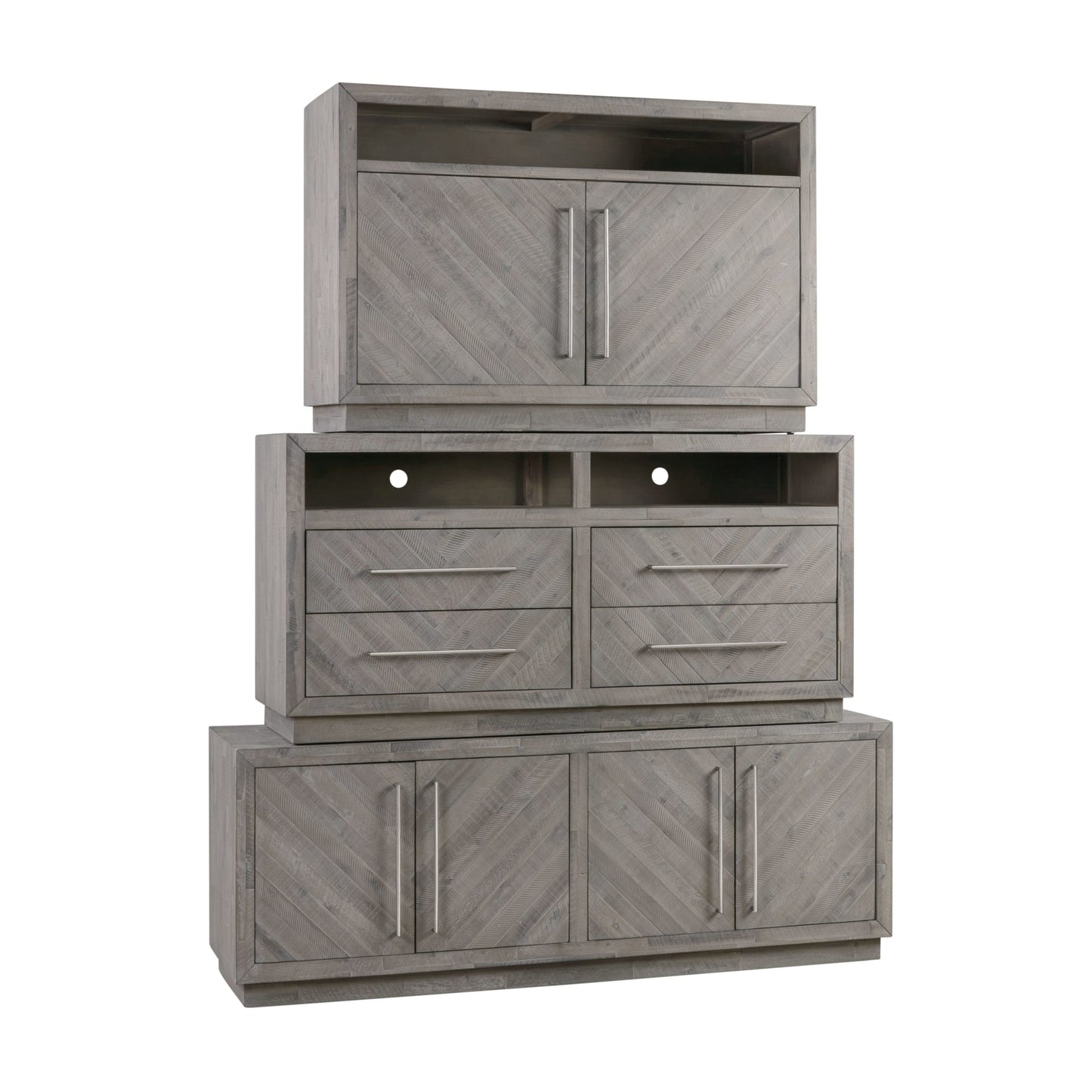 Modus Alexandra Solid Wood 54 inch Media Console in Rustic Latte
