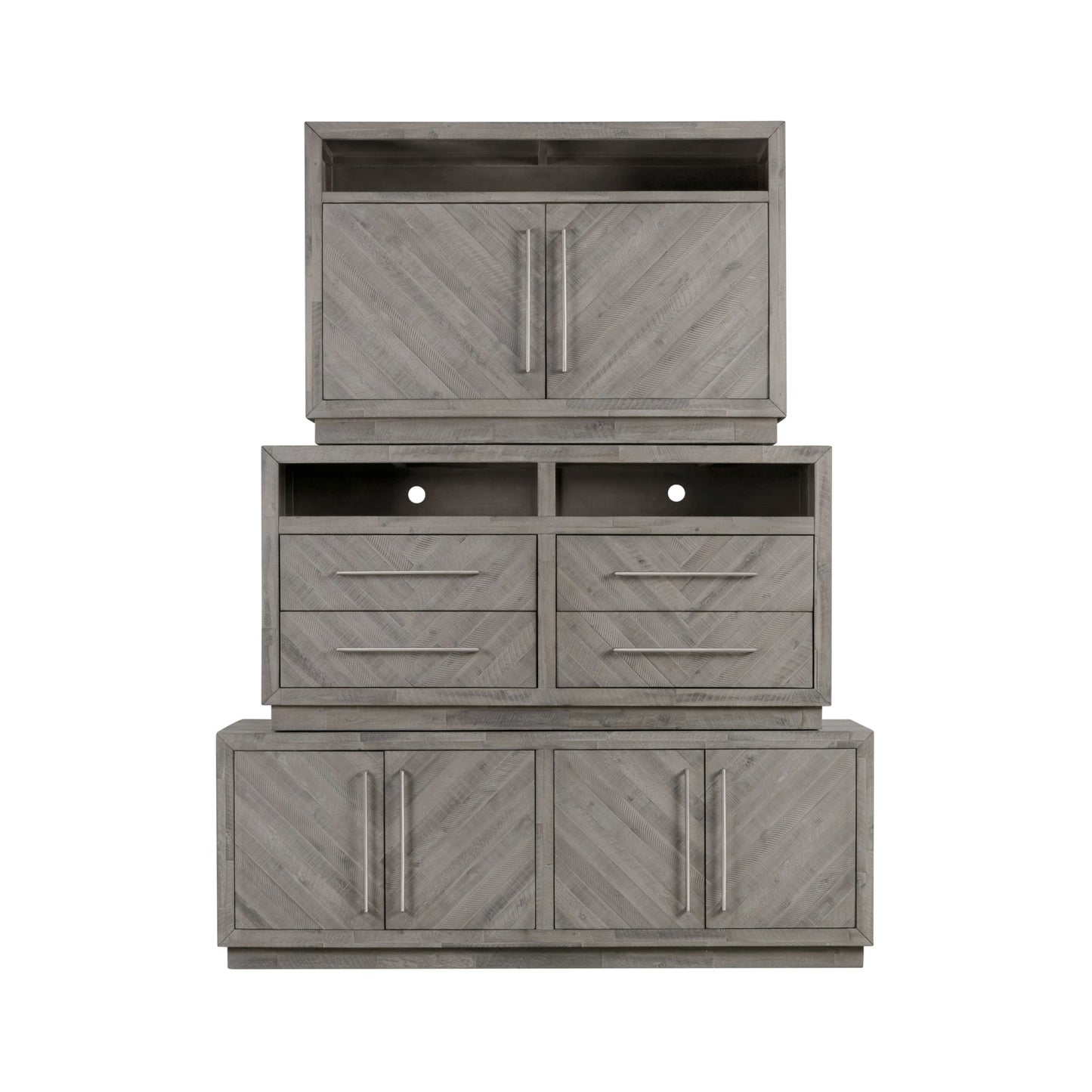 Modus Alexandra Solid Wood 54 inch Media Console in Rustic Latte