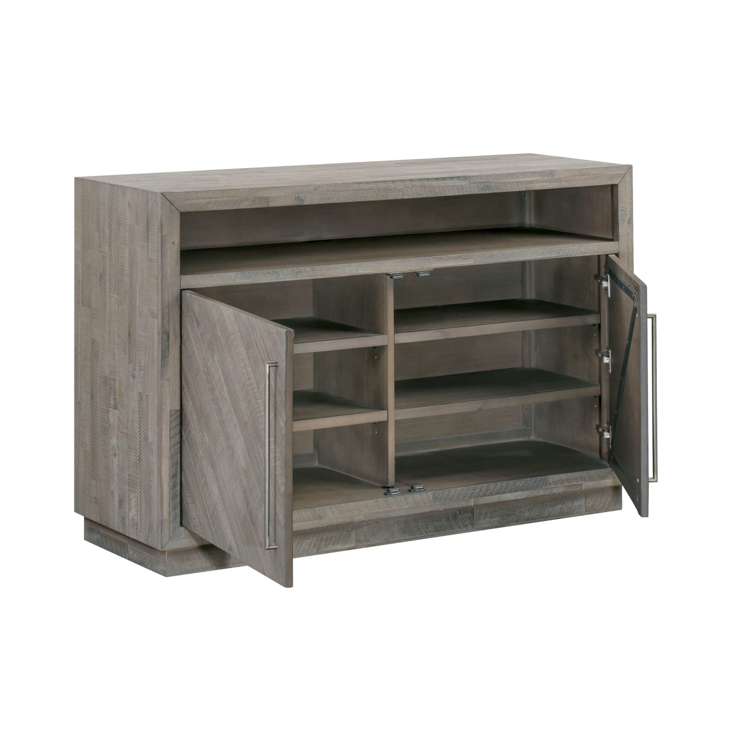 Modus Alexandra Solid Wood 54 inch Media Console in Rustic Latte