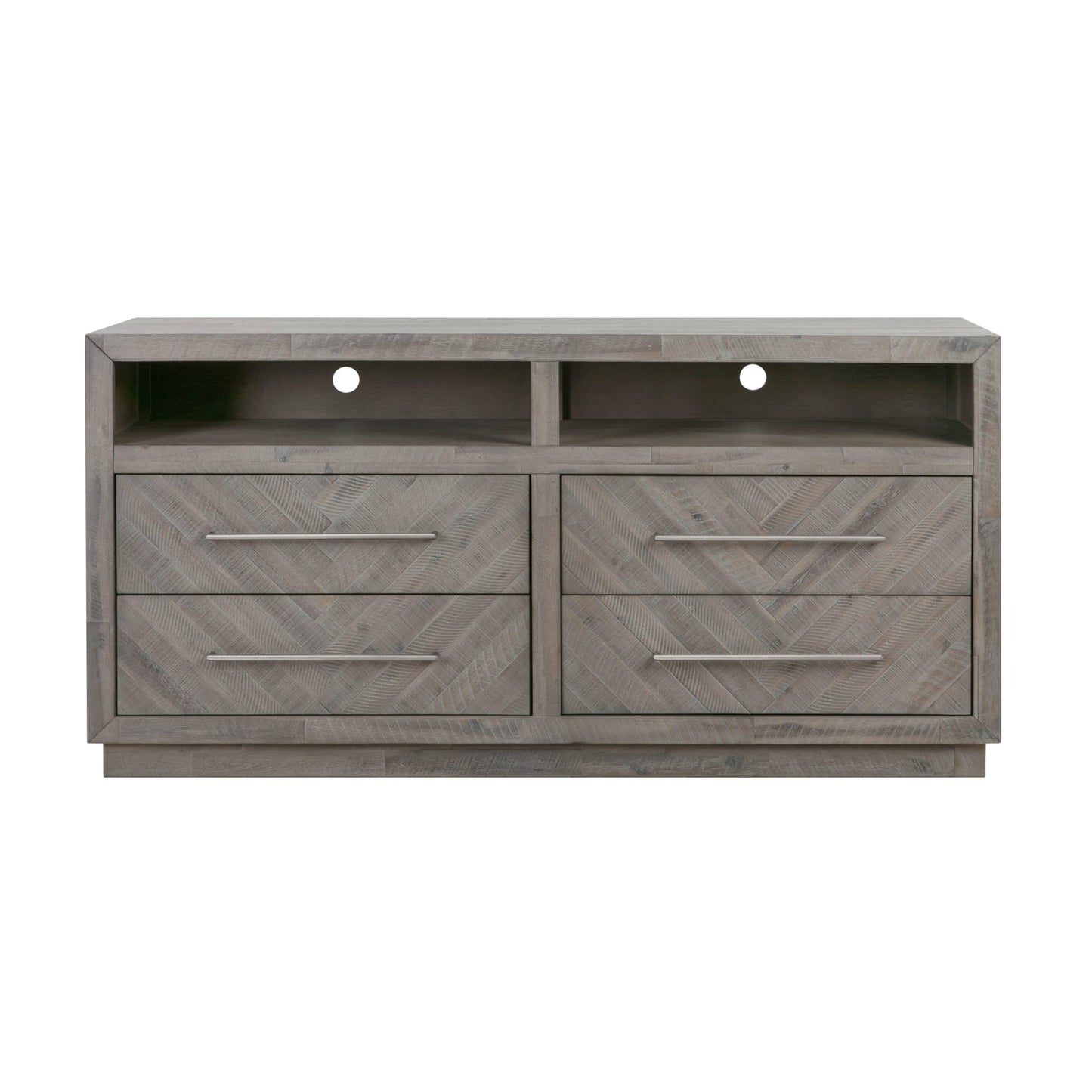 Modus Alexandra Solid Wood 64 inch Media Console in Rustic Latte