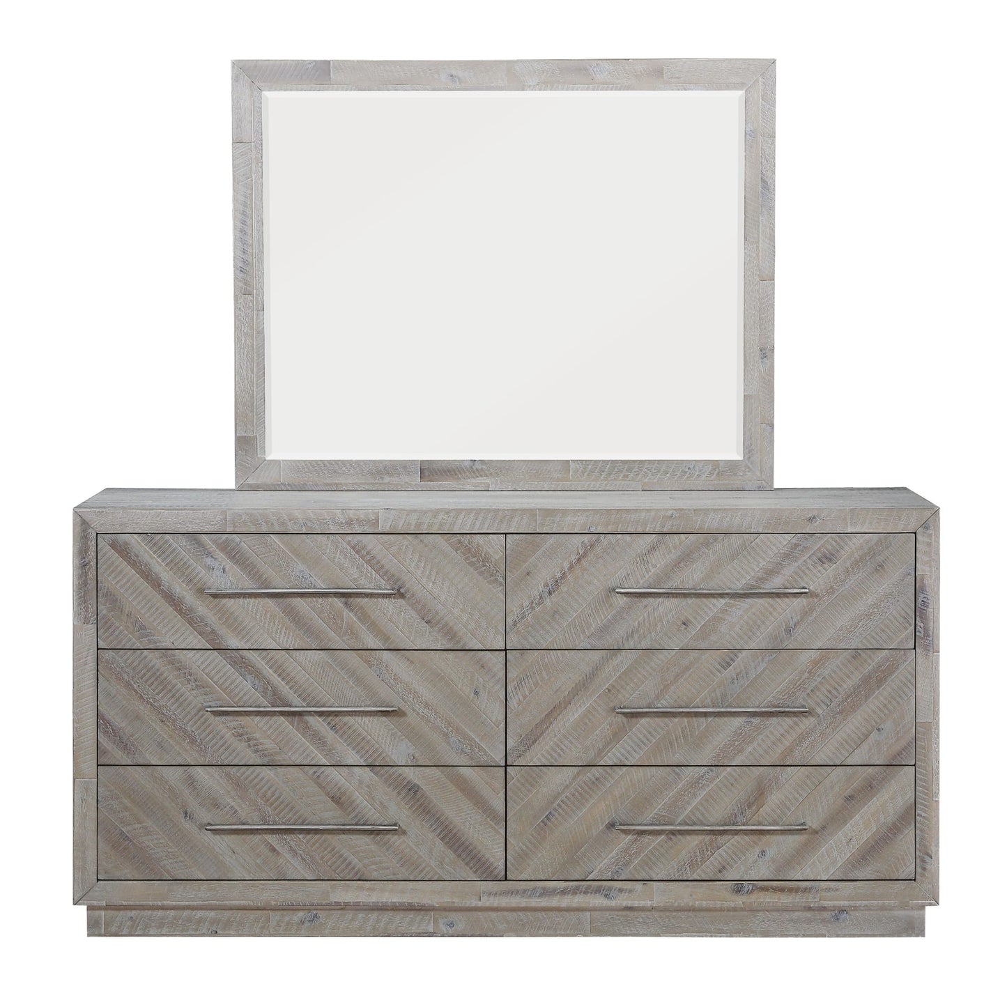 Modus Alexandra Solid Wood Six Drawer Dresser in Rustic Latte
