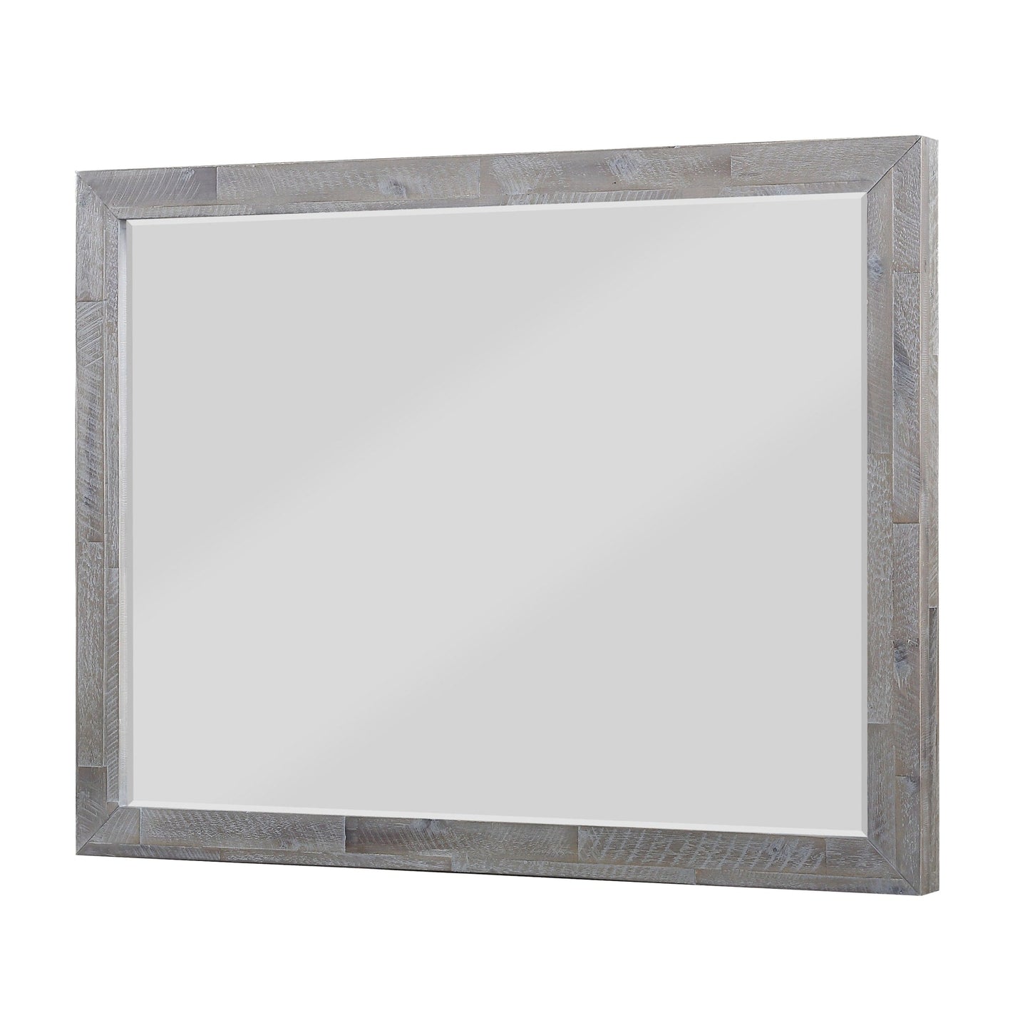 Modus Alexandra Solid Wood Solid Wood Beveled Glass Mirror in Rustic Latte