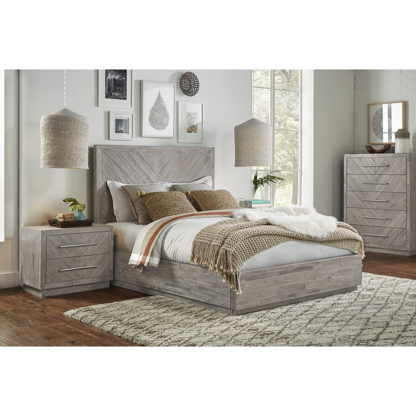 Modus Alexandra Solid Wood Storage Bed in Rustic Latte