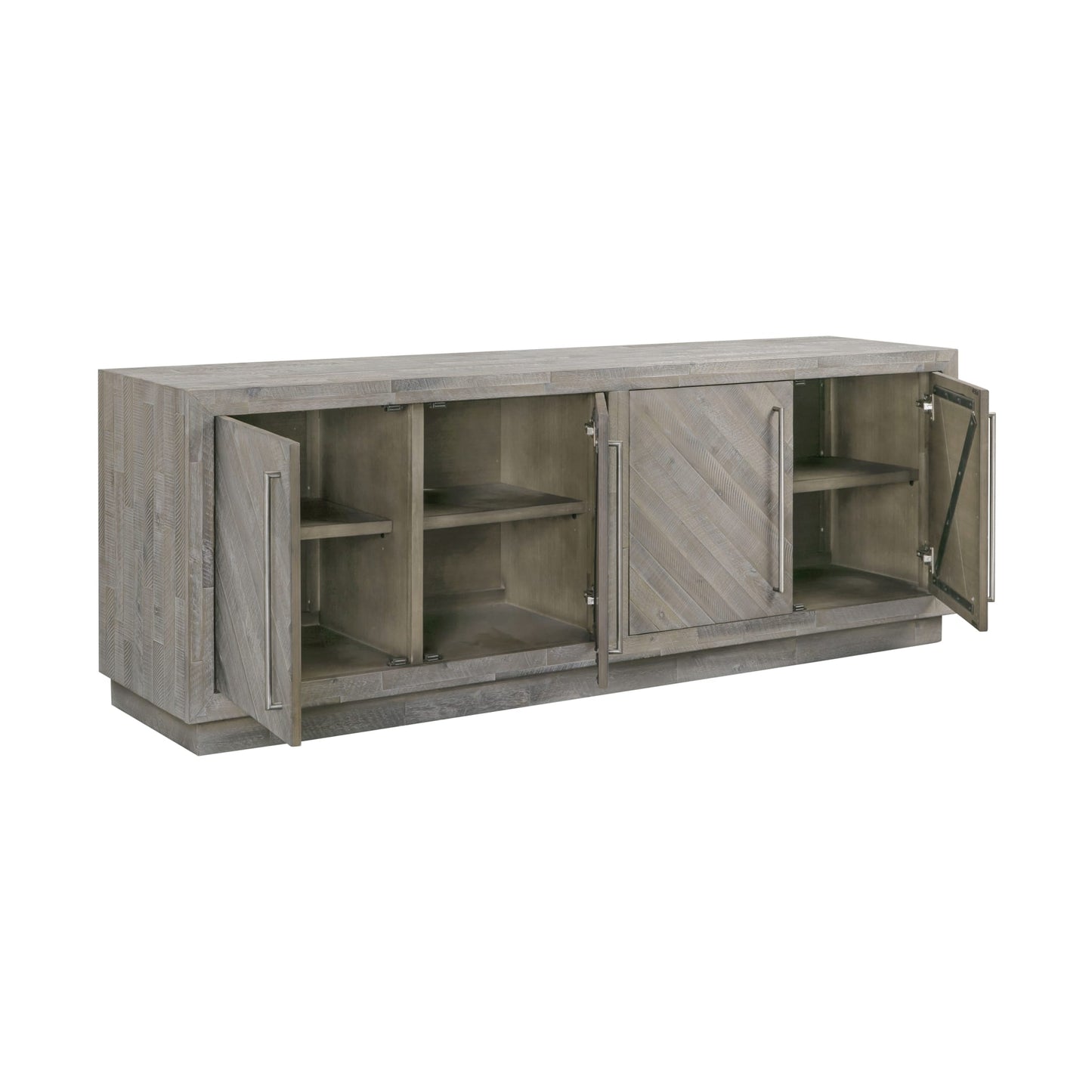 Modus Alexandrda Solid Wood 74 inch Media Console in Rustic Latte