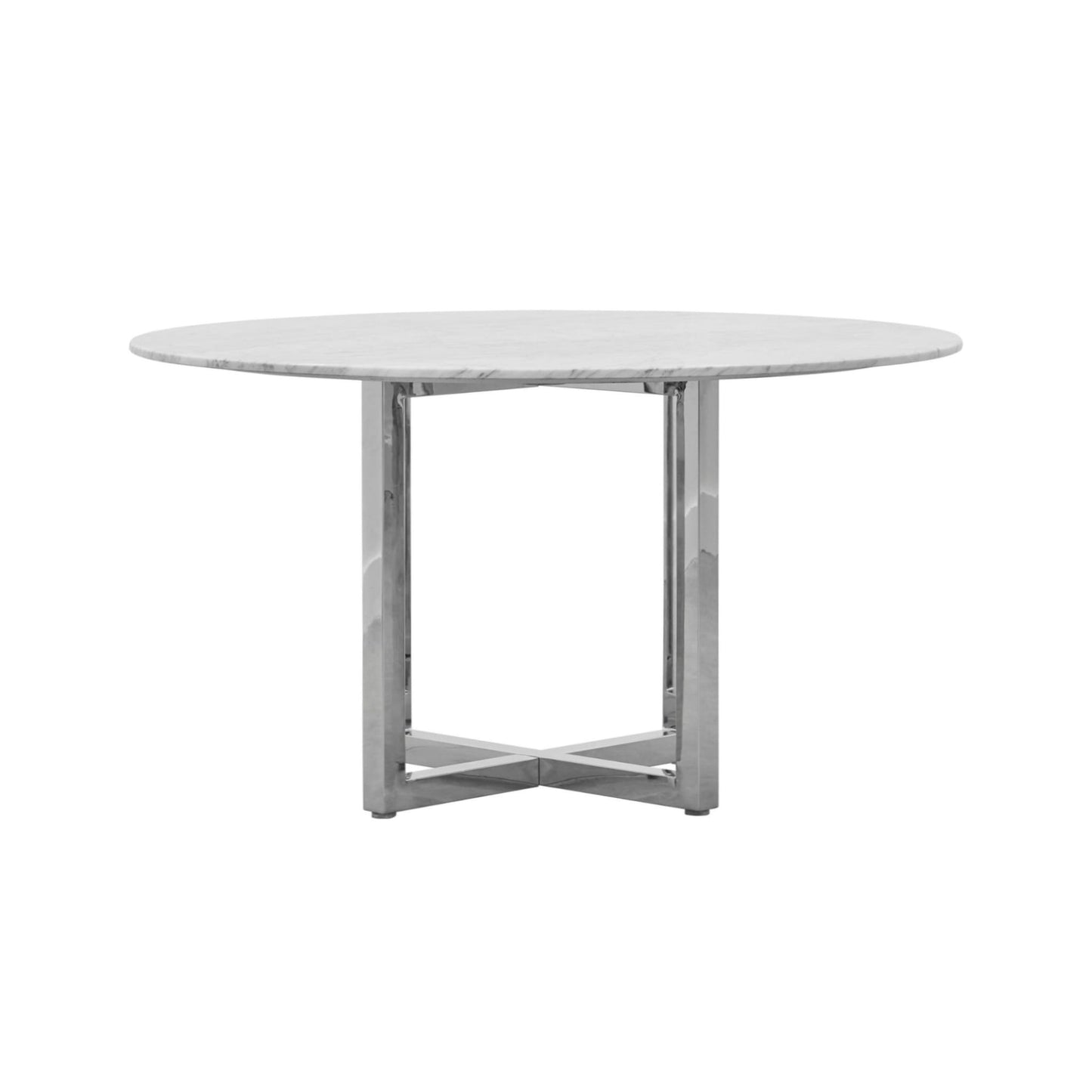 Modus Amalfi 48 inch Round Carrara Marble Top Dining Table with Chrome Base