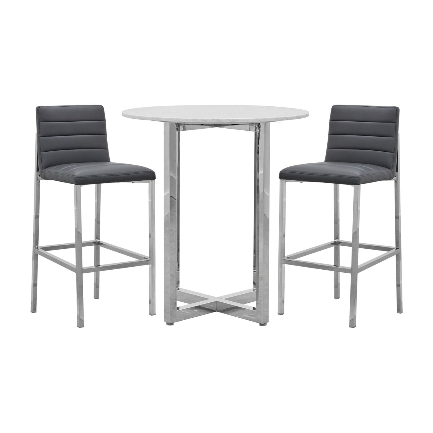Modus Amalfi Metal Back Bar Stool in Cobalt Leather