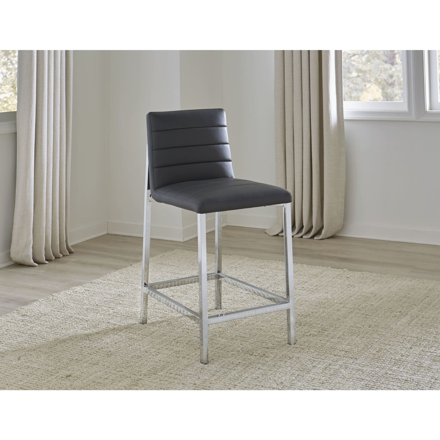 Modus Amalfi Metal Back Bar Stool in Cobalt Leather
