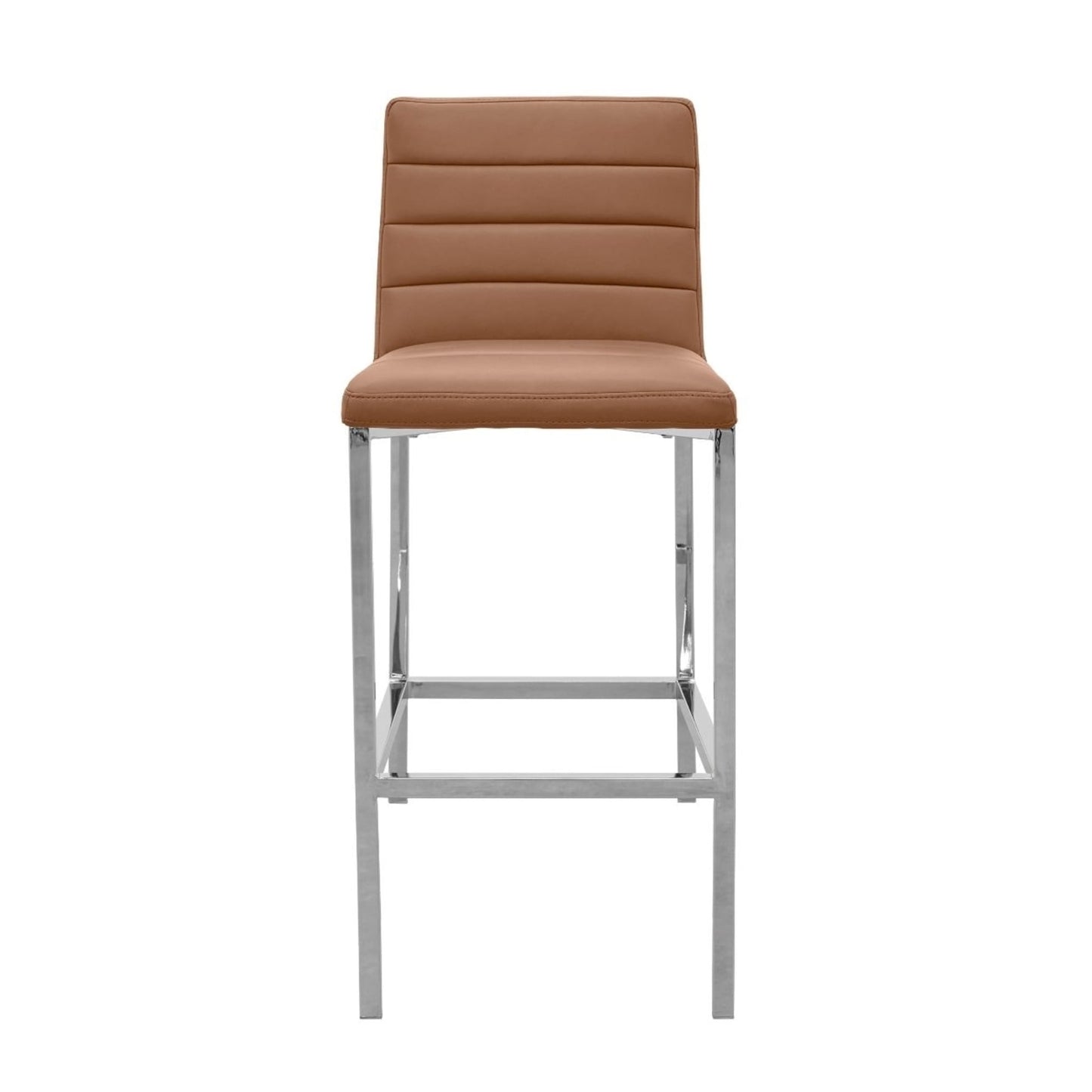 Modus Amalfi Metal Back Bar Stool in Cognac Leather