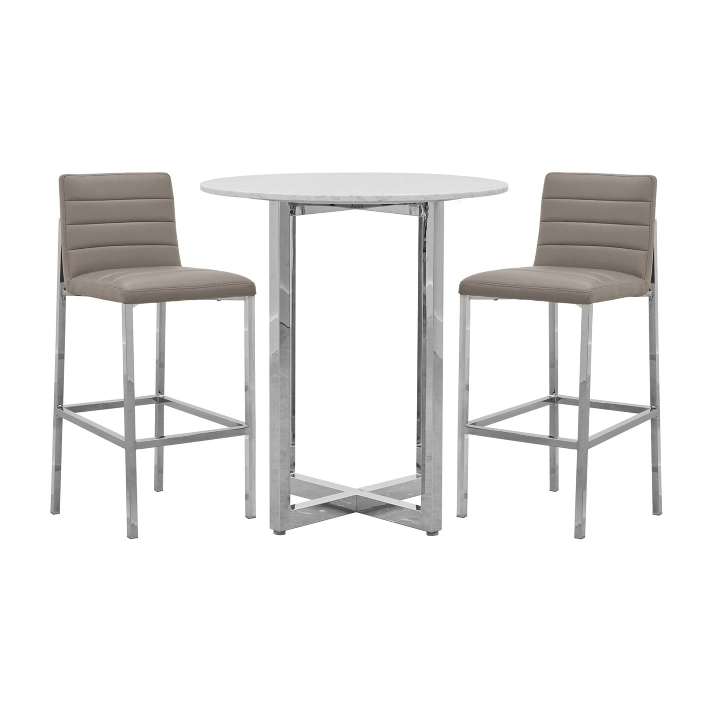 Modus Amalfi Metal Back Bar Stool in Taupe Leather