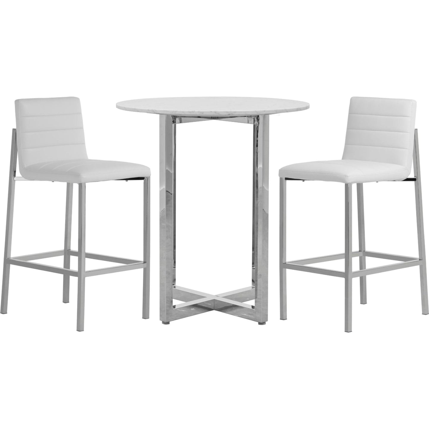 Modus Amalfi Metal Back Counter Stool in White Leather