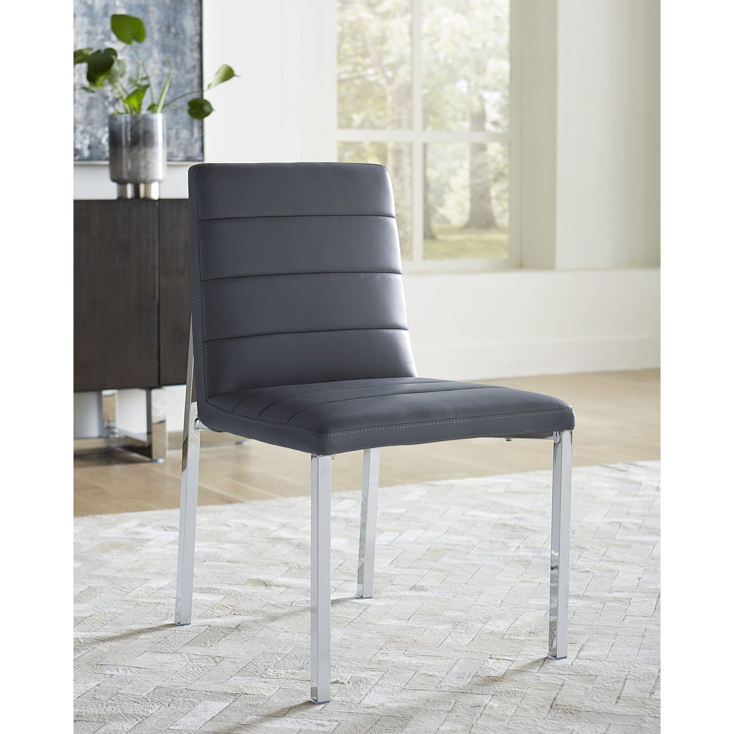 Modus Amalfi Metal Back Chair in Cobalt Leather