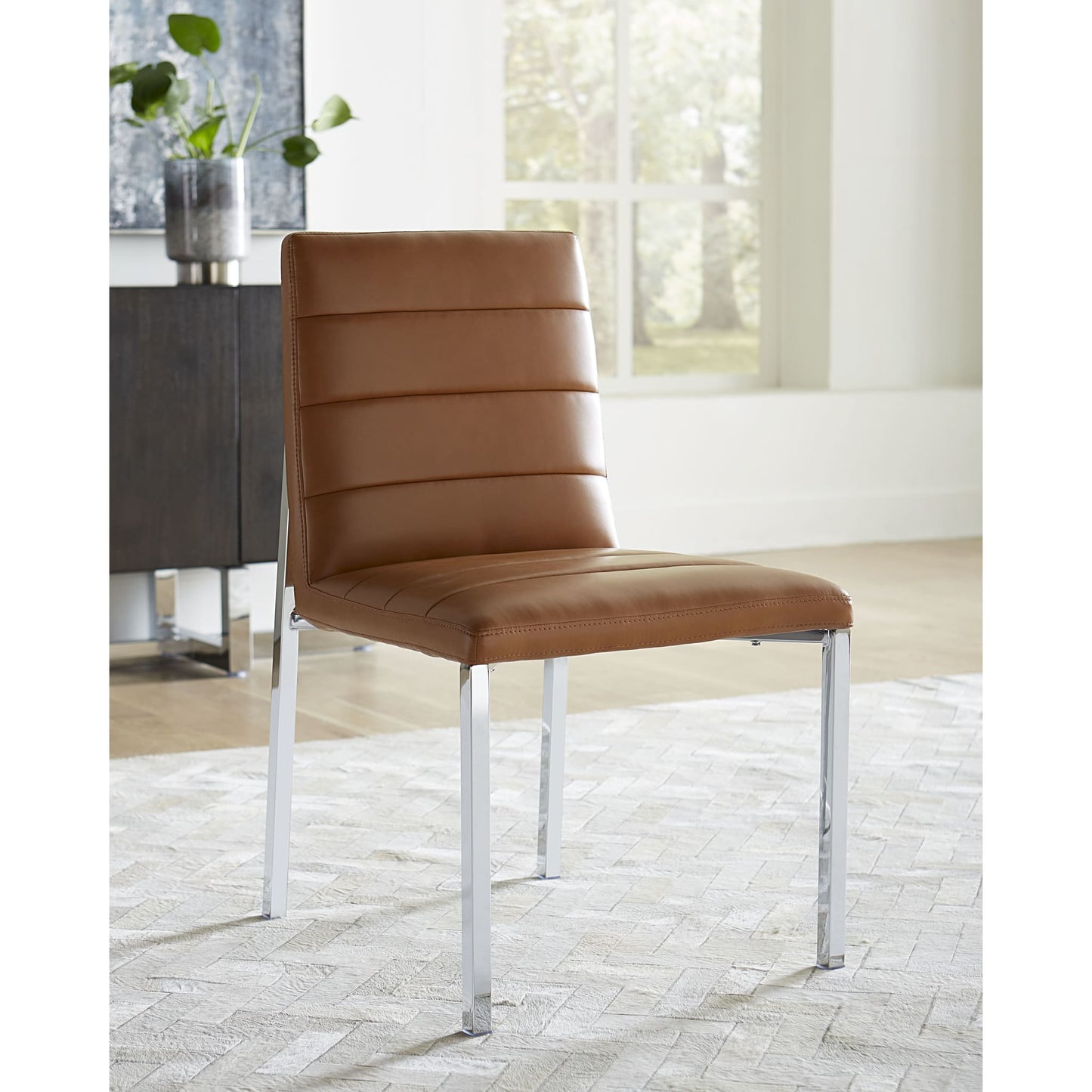 Modus Amalfi Metal Back Chair in Cognac Leather