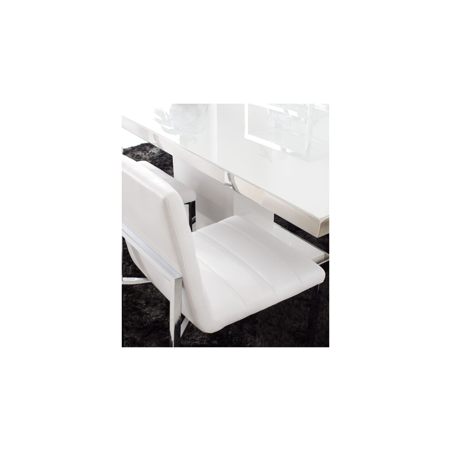 Modus Amalfi Metal Back Chair in White Leather