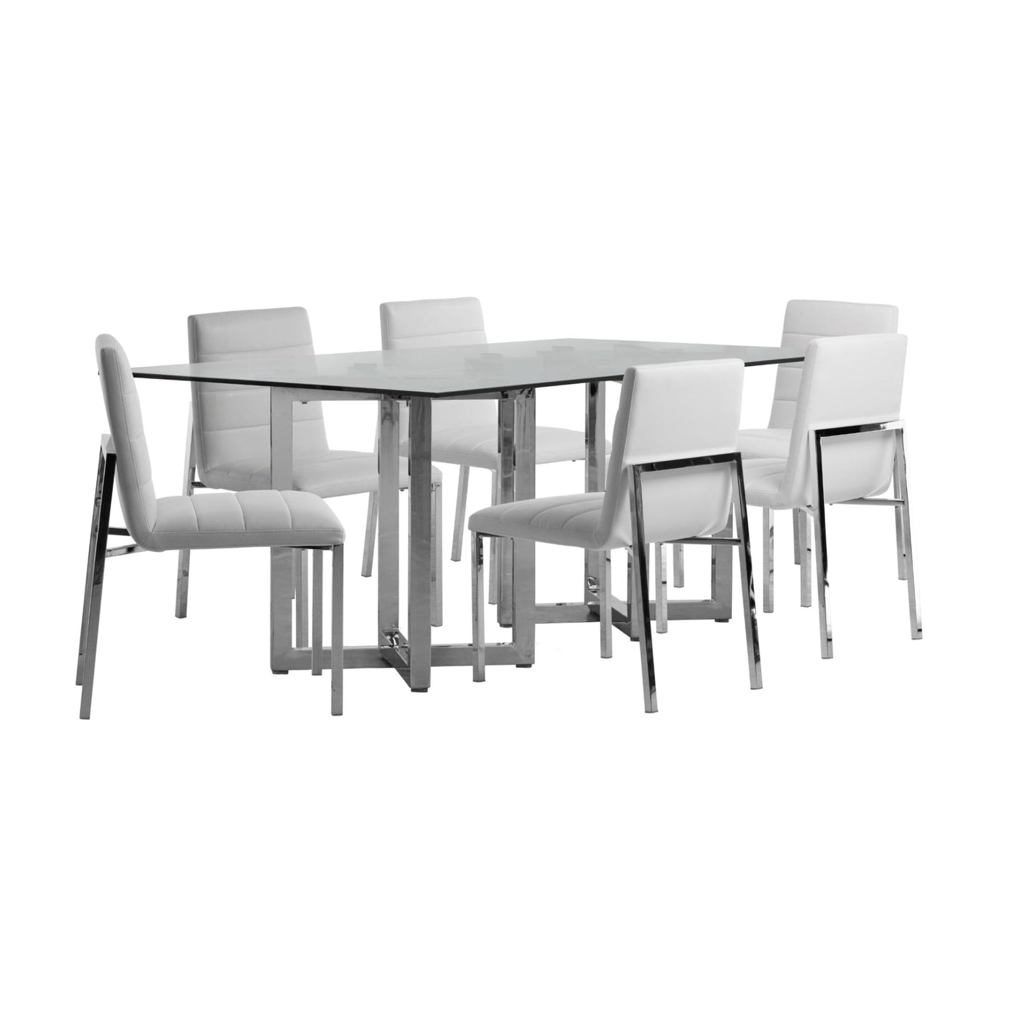 Modus Amalfi Metal Back Chair in White Leather