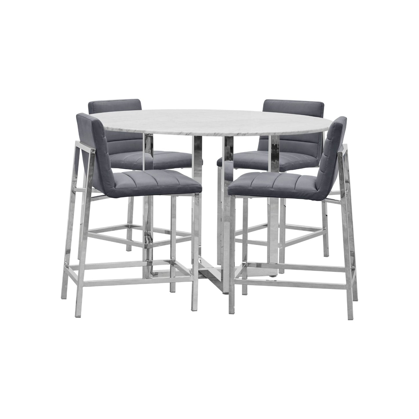 Modus Amalfi Metal Back Counter Stool in Cobalt Leather