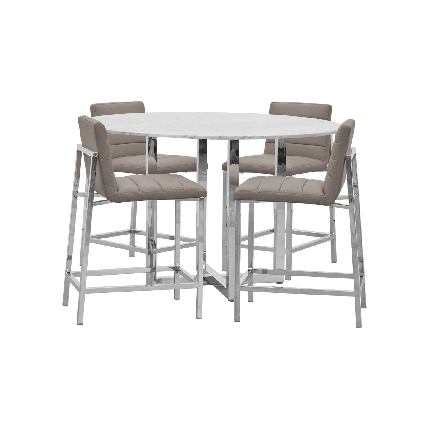 Modus Amalfi Metal Back Counter Stool in Taupe Leather