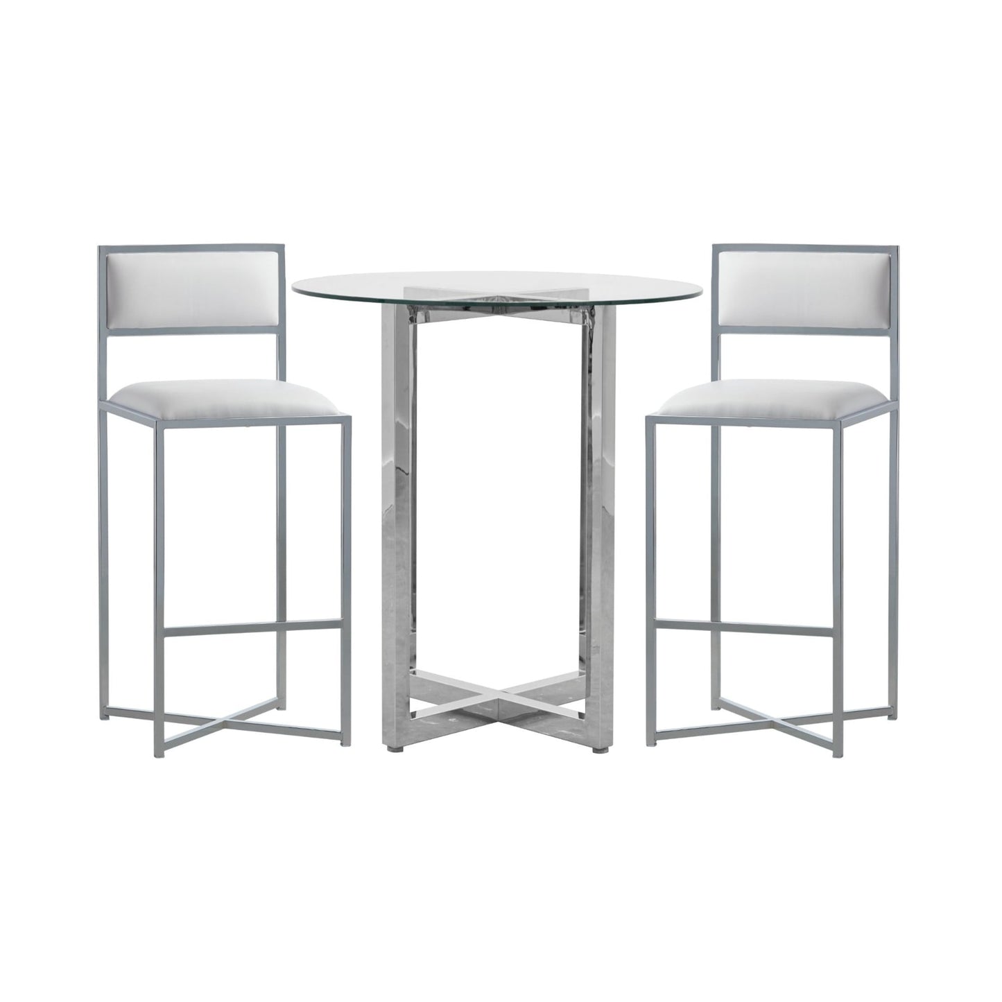 Modus Amalfi X-Base Bar Stool in White Leather
