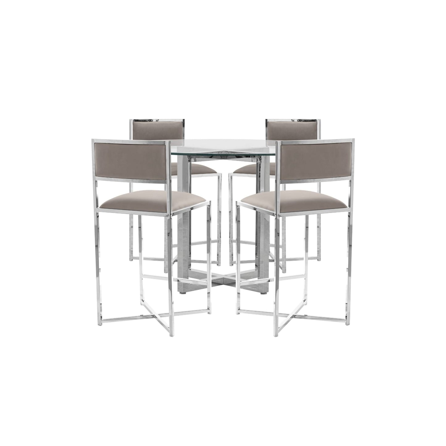 Modus Amalfi X-Base Counter Stool in Taupe Leather