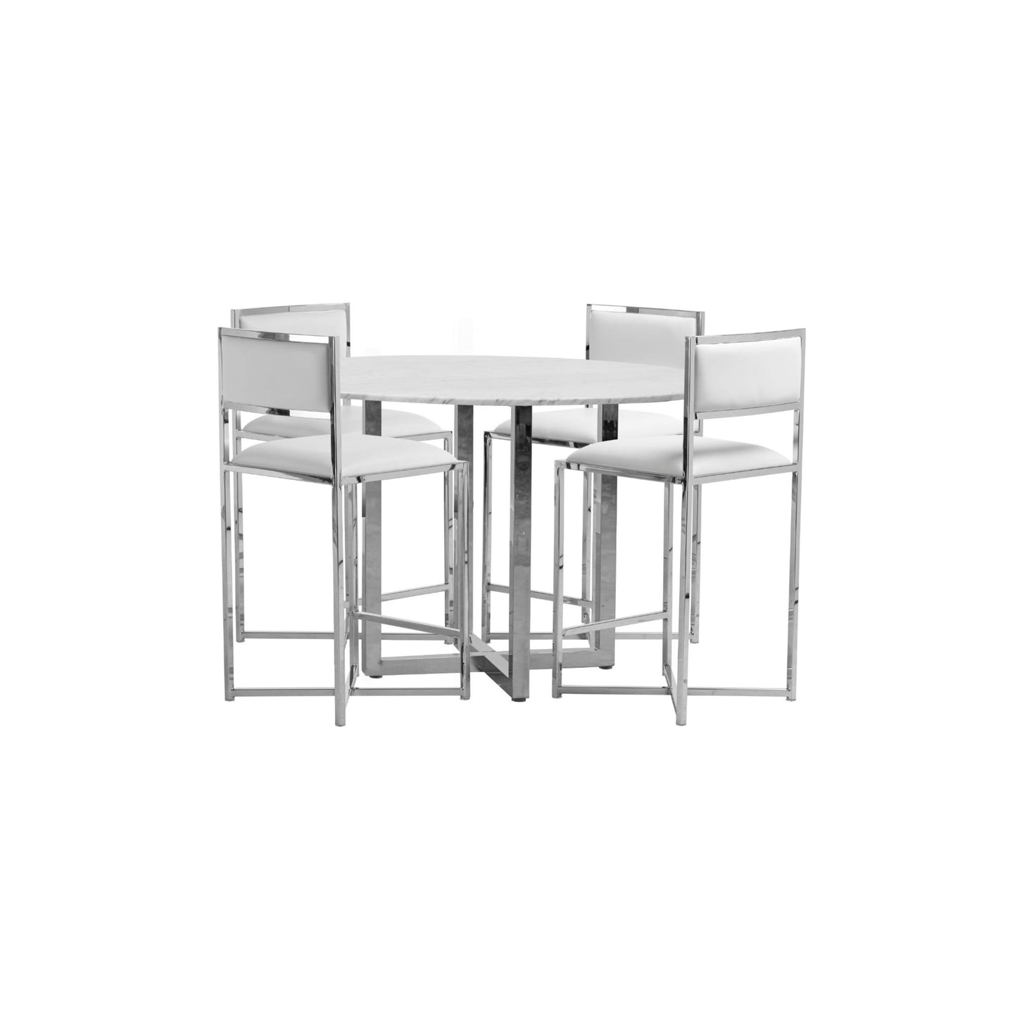 Modus Amalfi X-Base Counter Stool in White Leather