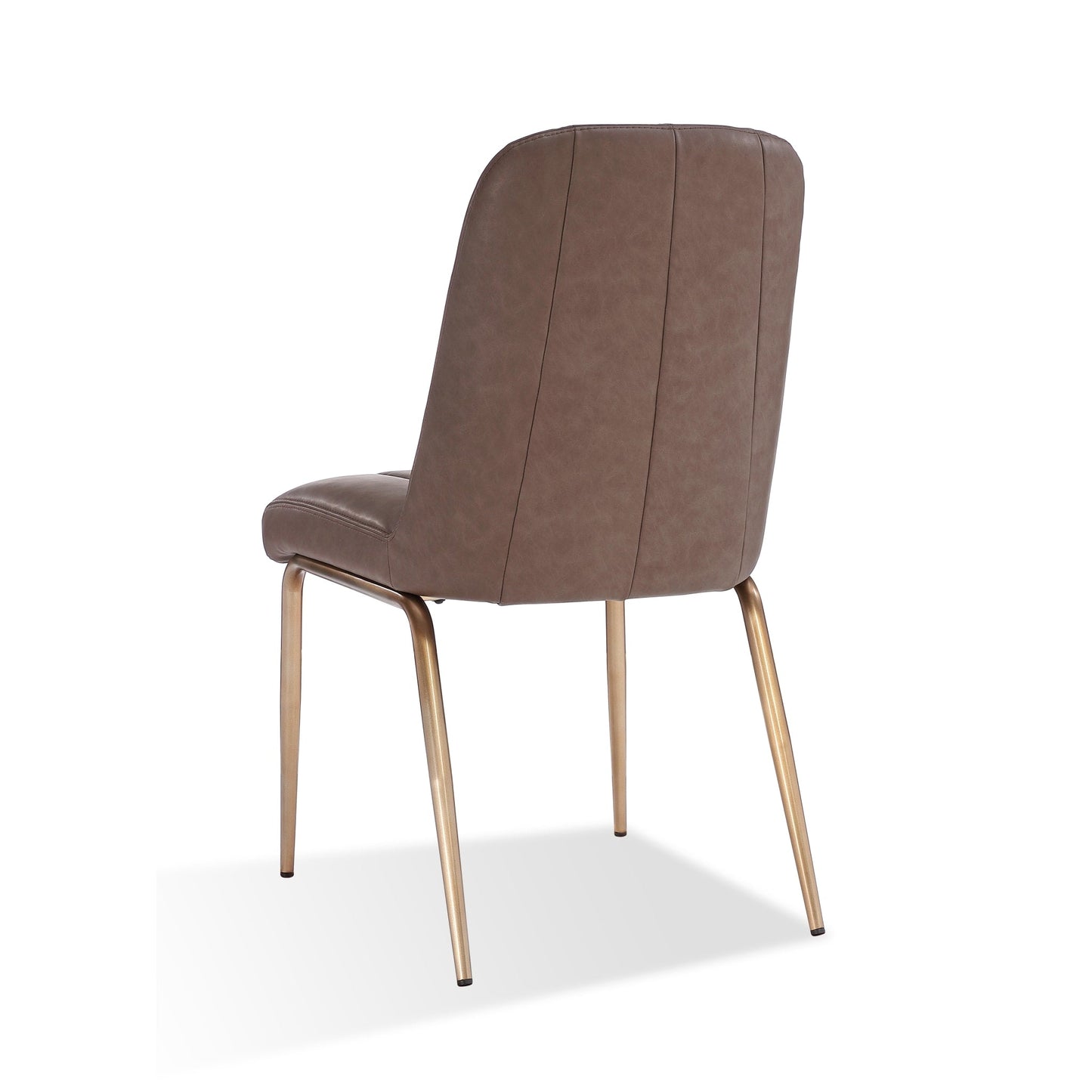 Modus Apollo Upholstered Dining Chair in Cinnamon Synthetic Leather and Brushed Bronze Metal