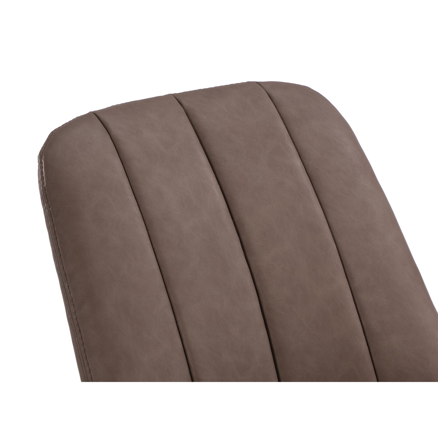 Modus Apollo Upholstered Dining Chair in Cinnamon Synthetic Leather and Brushed Bronze Metal
