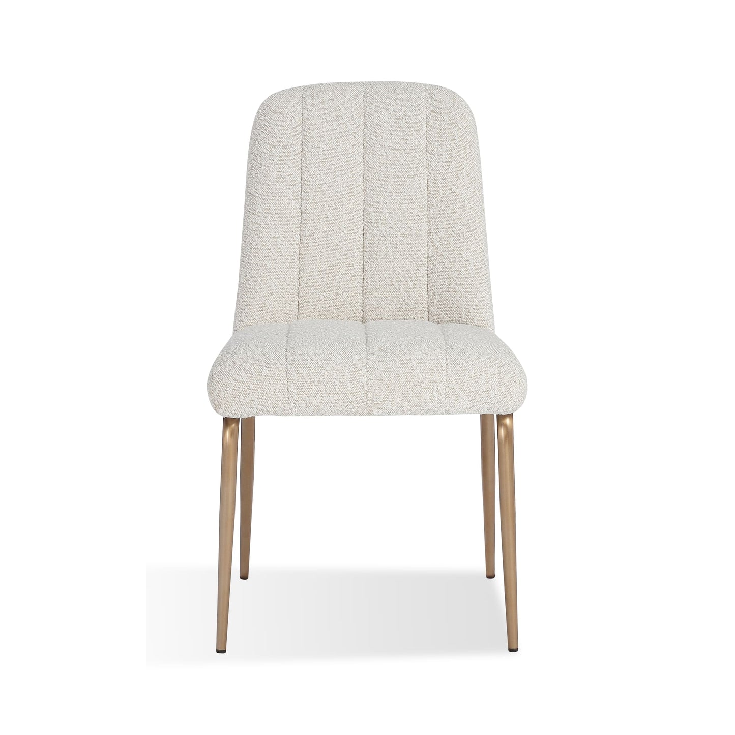 Modus Apollo Upholstered Dining Chair in Ricotta Boucle and Brushed Bronze Metal