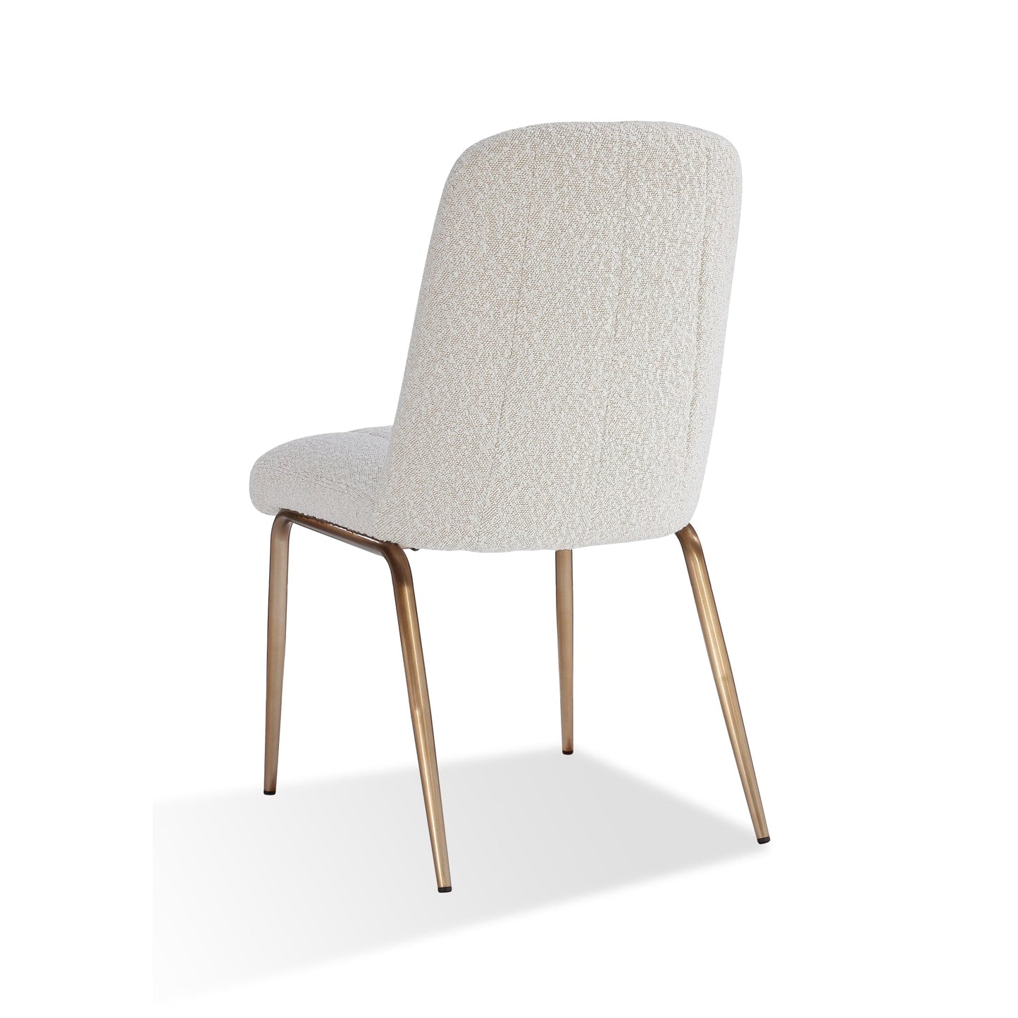 Modus Apollo Upholstered Dining Chair in Ricotta Boucle and Brushed Bronze Metal