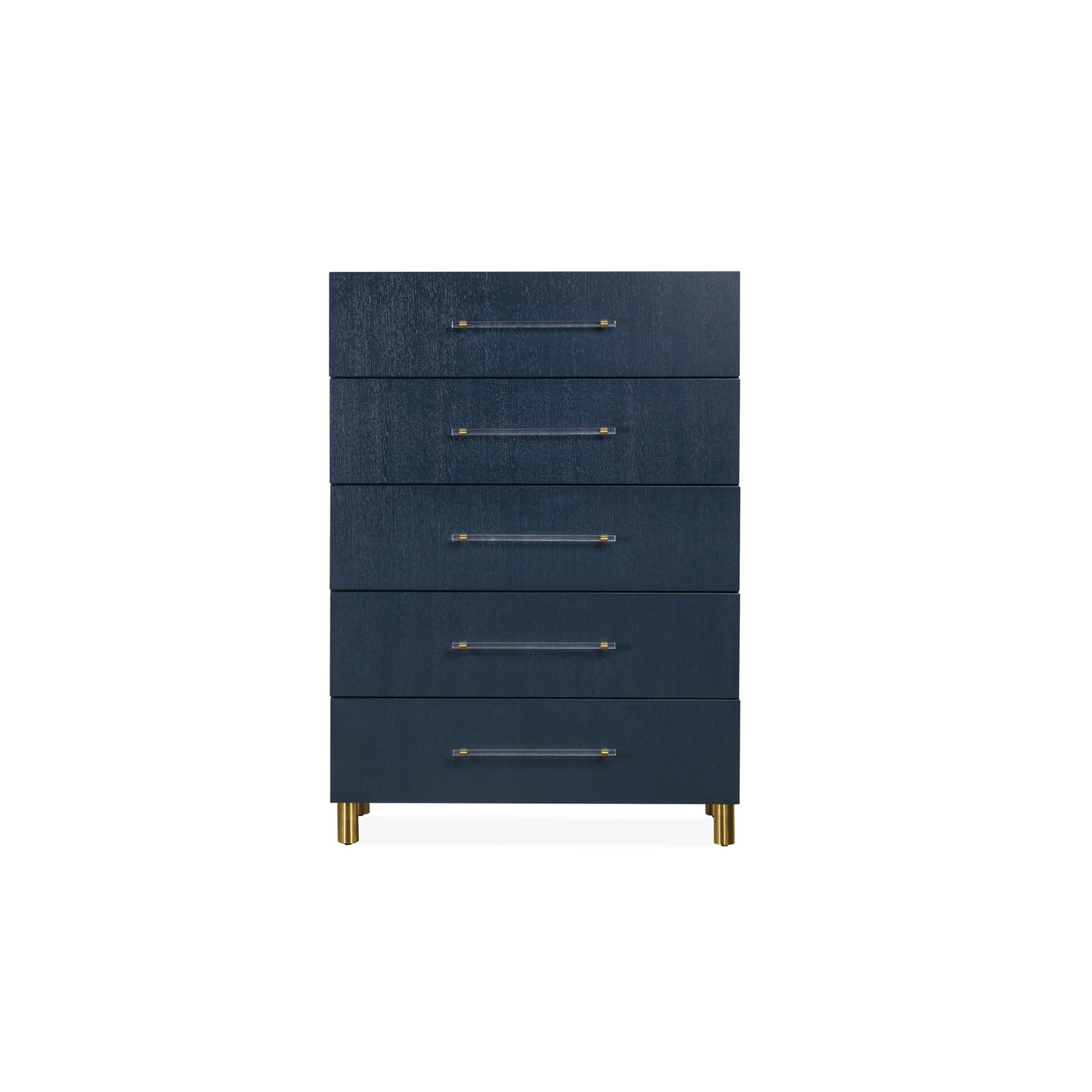 Modus Modus Modus Argento Five Drawer Chest in Navy Blue and Burnished Brass