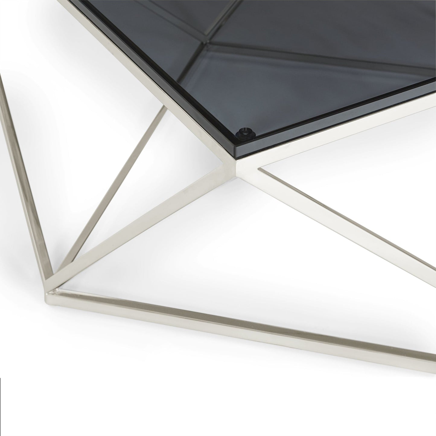 Modus Modus Aria Smoked Glass and Polished Stainless Steel Coffee Table