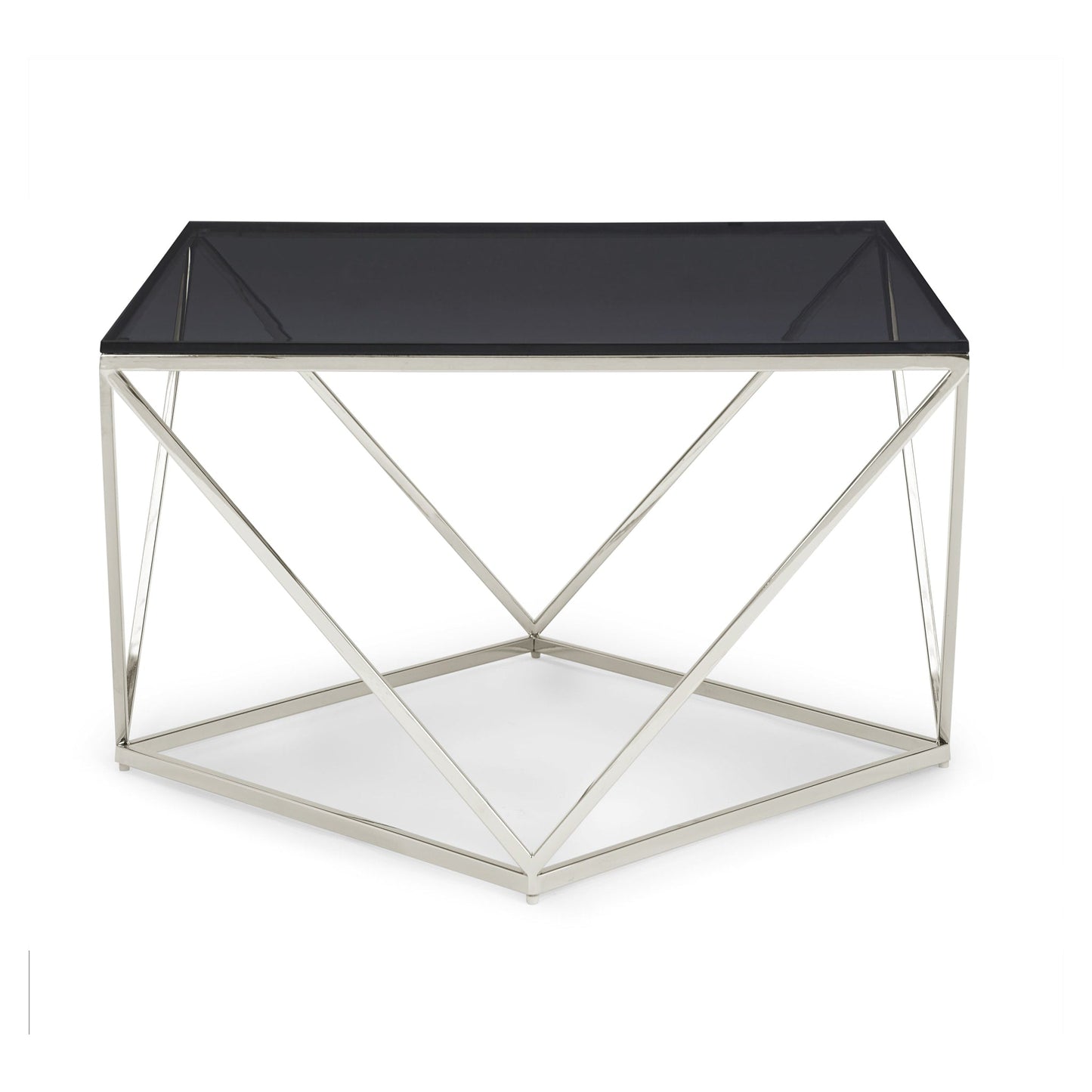 Modus Modus Aria Smoked Glass and Polished Stainless Steel Coffee Table