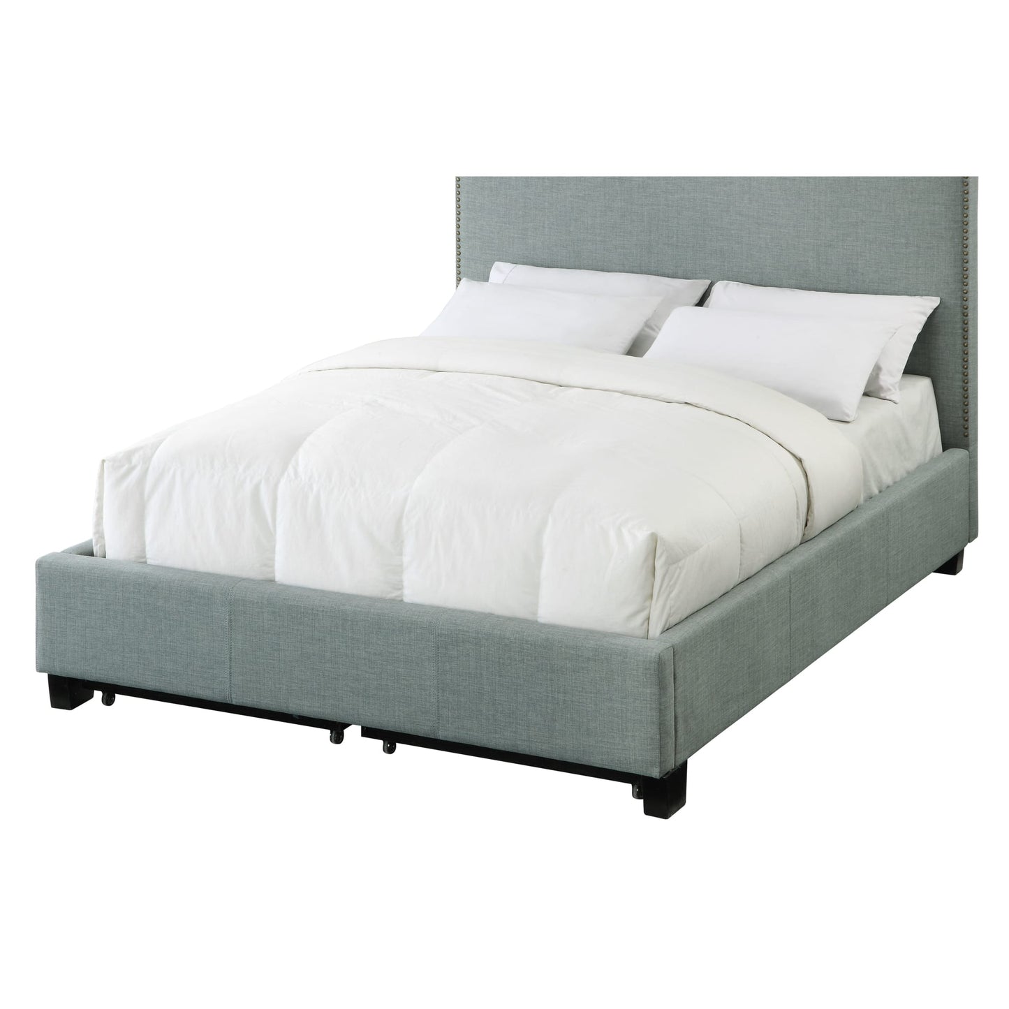 Modus Ariana Upholstered Footboard Storage Bed in Bluebird