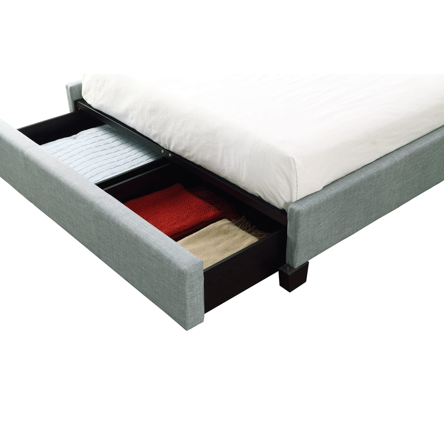 Modus Ariana Upholstered Footboard Storage Bed in Bluebird
